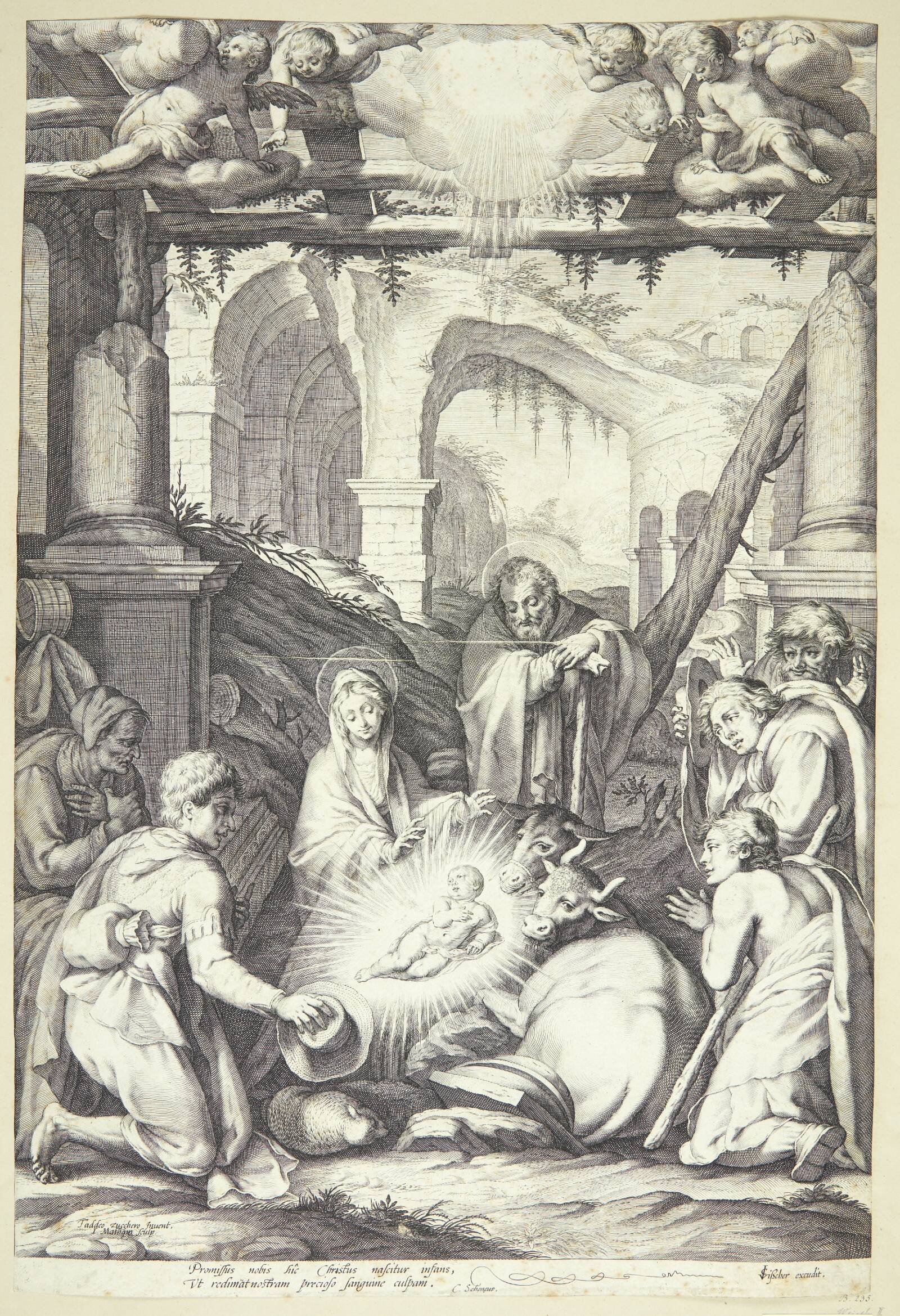 Hyrdernes tilbedelse, Jacob Matham, 1595-1596