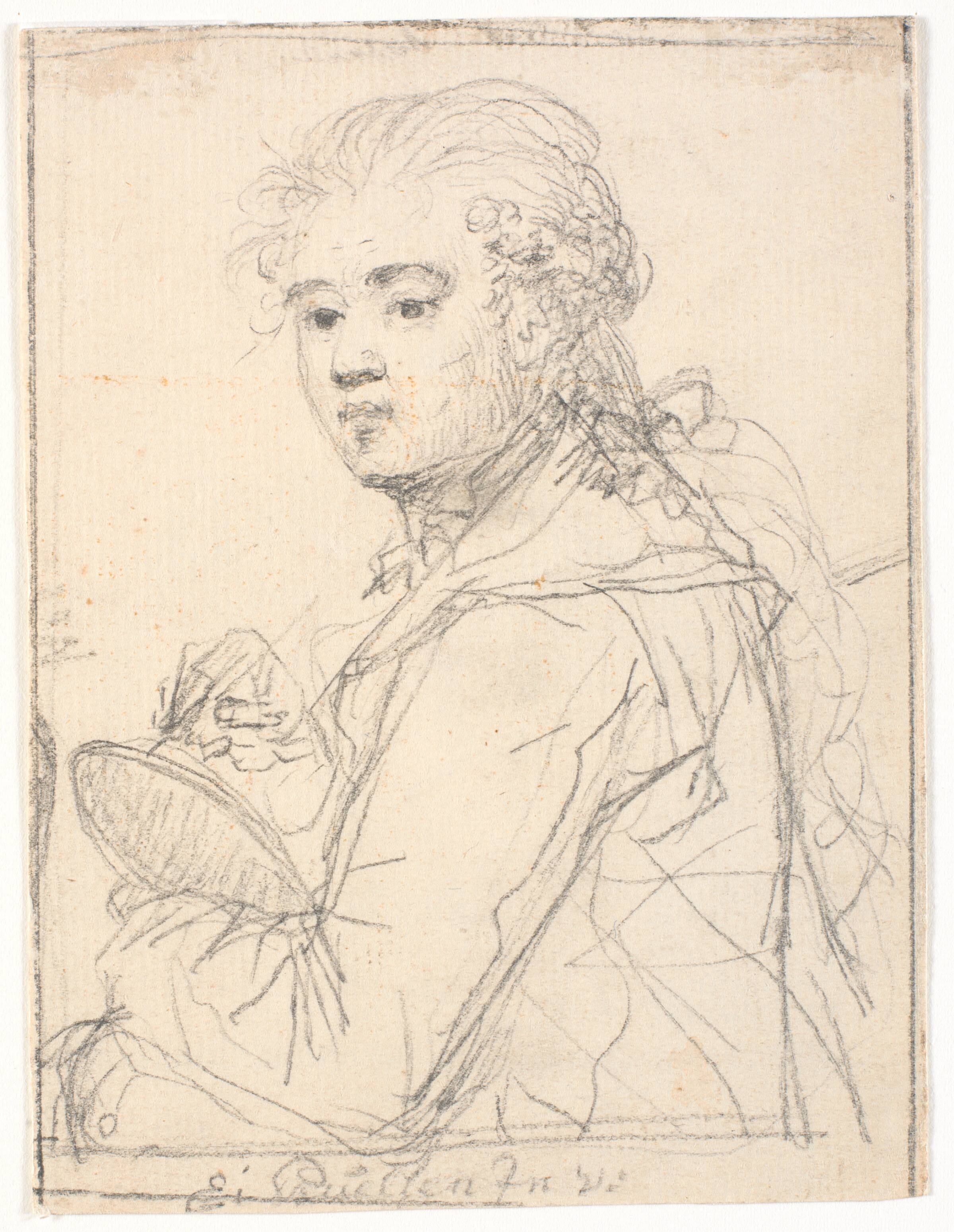 Portræt af en maler. (Selvportræt), Erik Pauelsen, 1749-1790