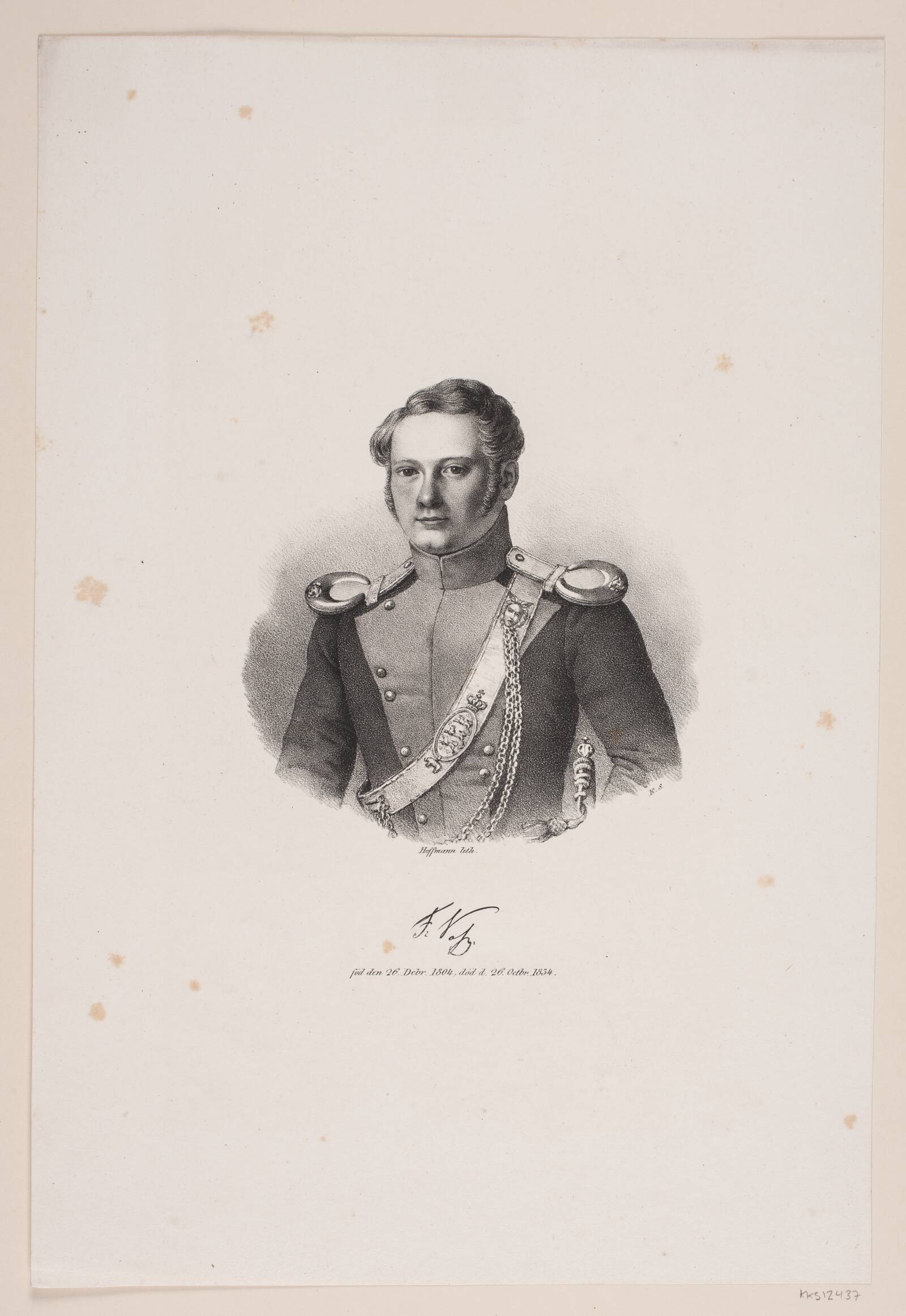 Portræt af F. D. Voss, Georg Hoffmann, 1835