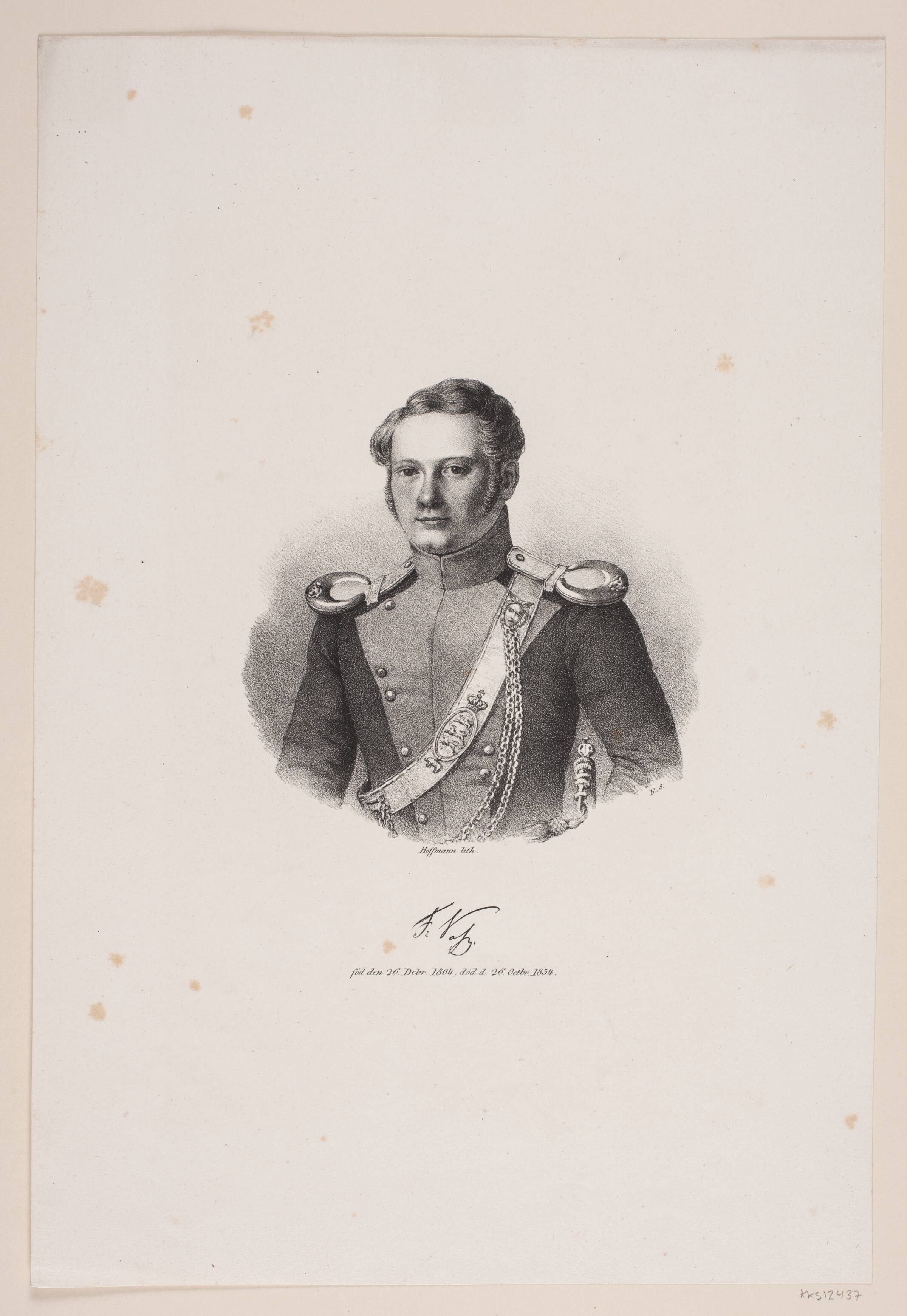 Portræt af F. D. Voss, Georg Hoffmann, 1835