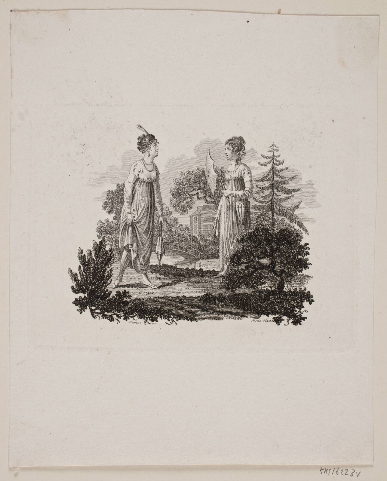 Scene med to kvinder, by Meno Haas, 1752-1833