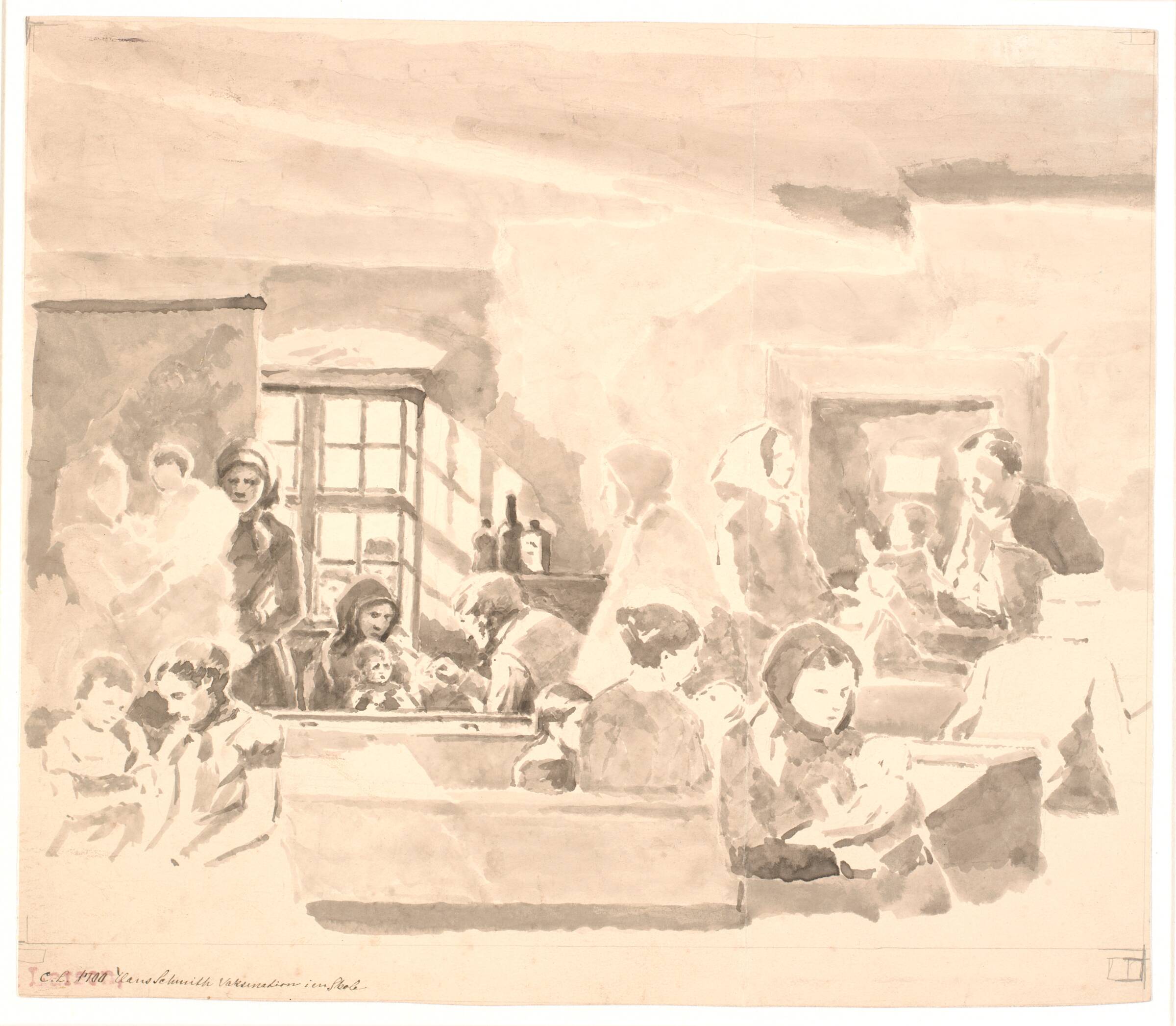 Vaccination i en skole, Hans Smidth, 1839-1917