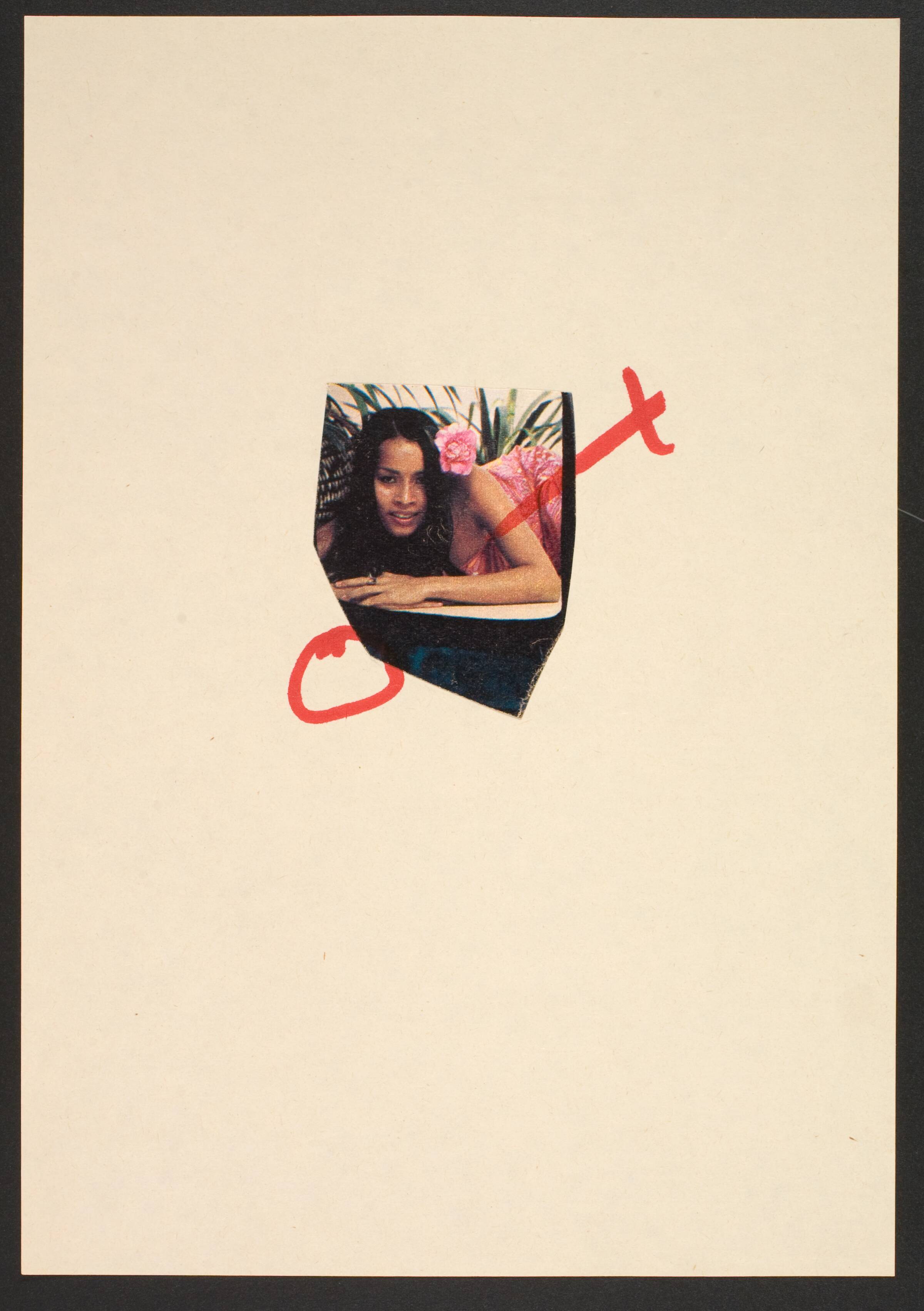 Udklip på papir med kvindetegnet, Lene Adler Petersen, 1974