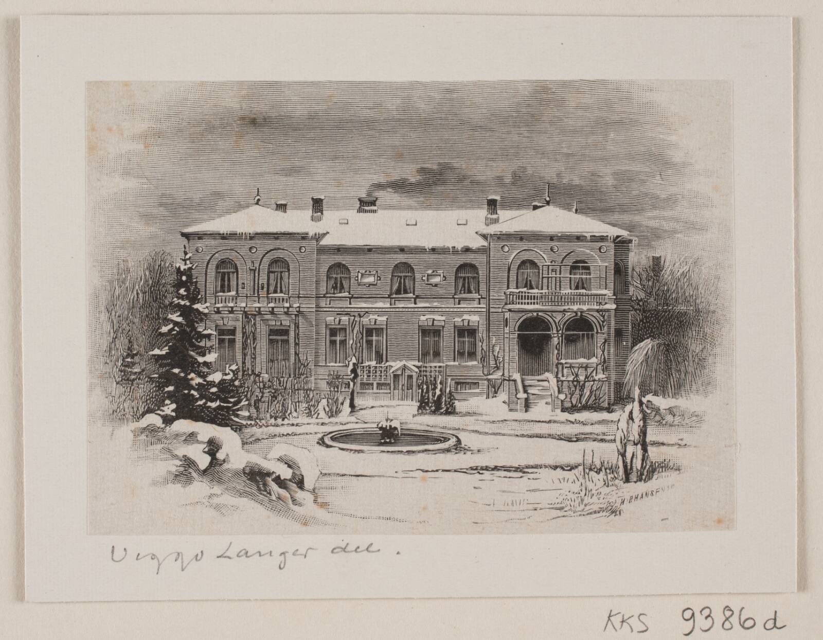 En større villa ved vintertid, Hans Peter Hansen, 1860-1942
