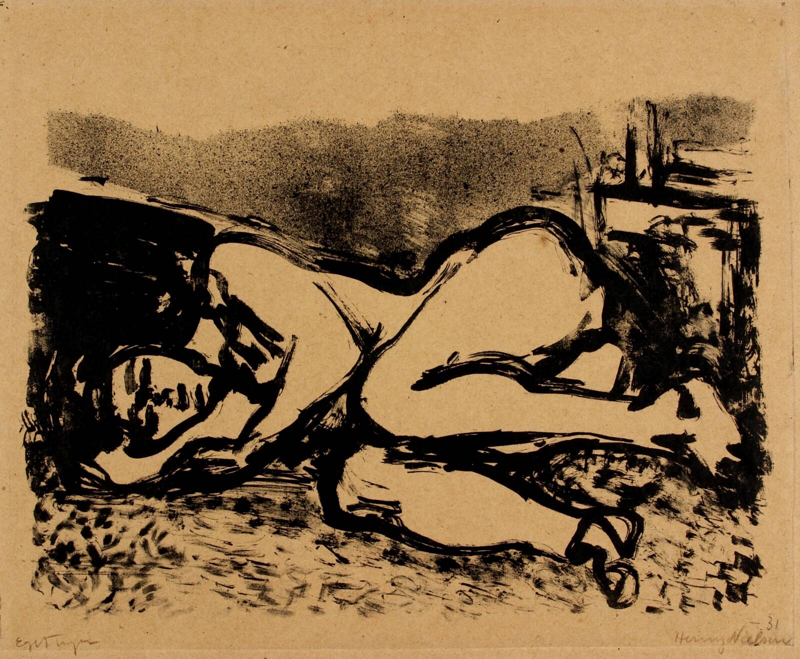Liggende kvindelig model, Henry Nielsen, 1931
