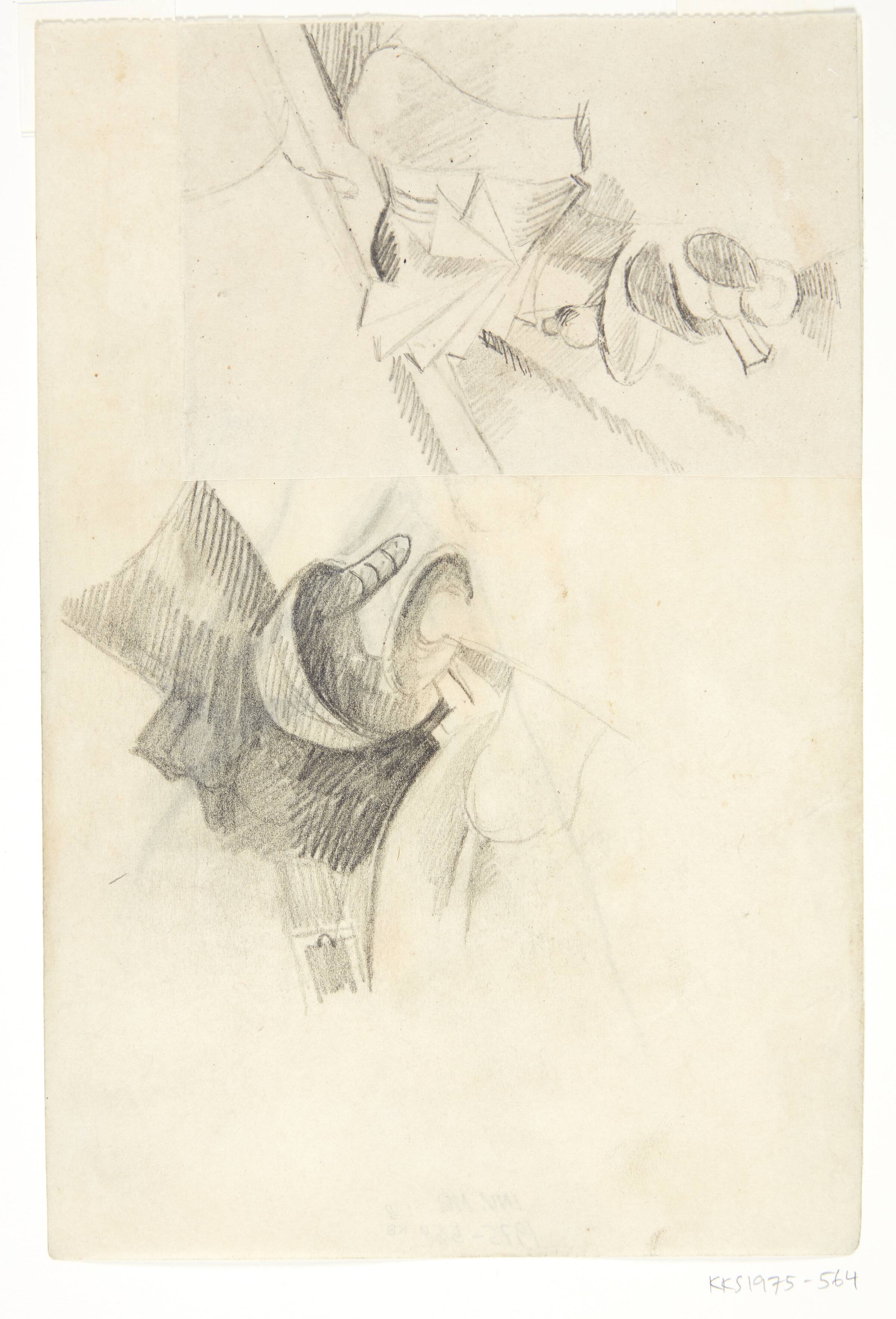 Rustningsdele. Kompositionsskitse til P. Uccellos "La Battaglia", William Scharff, 1901-1959