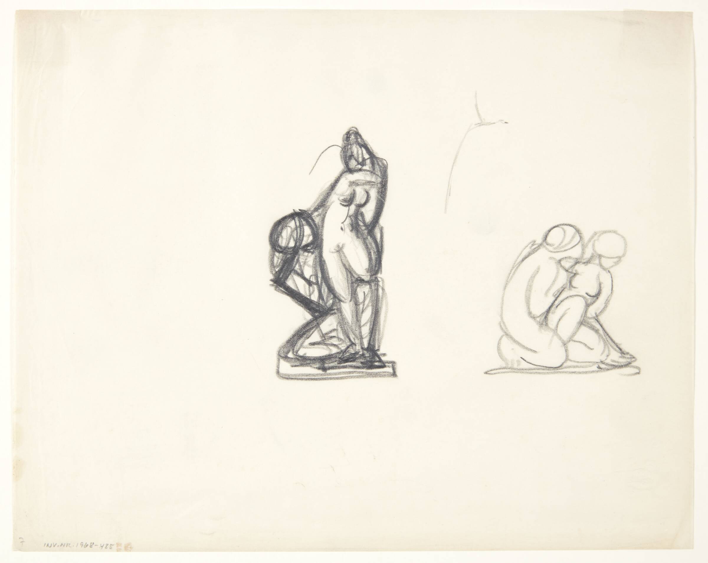 Udkast til to statuetter. Pygmalion og Galathea, og et elskovspar, Gerhard Henning, 1880-1967