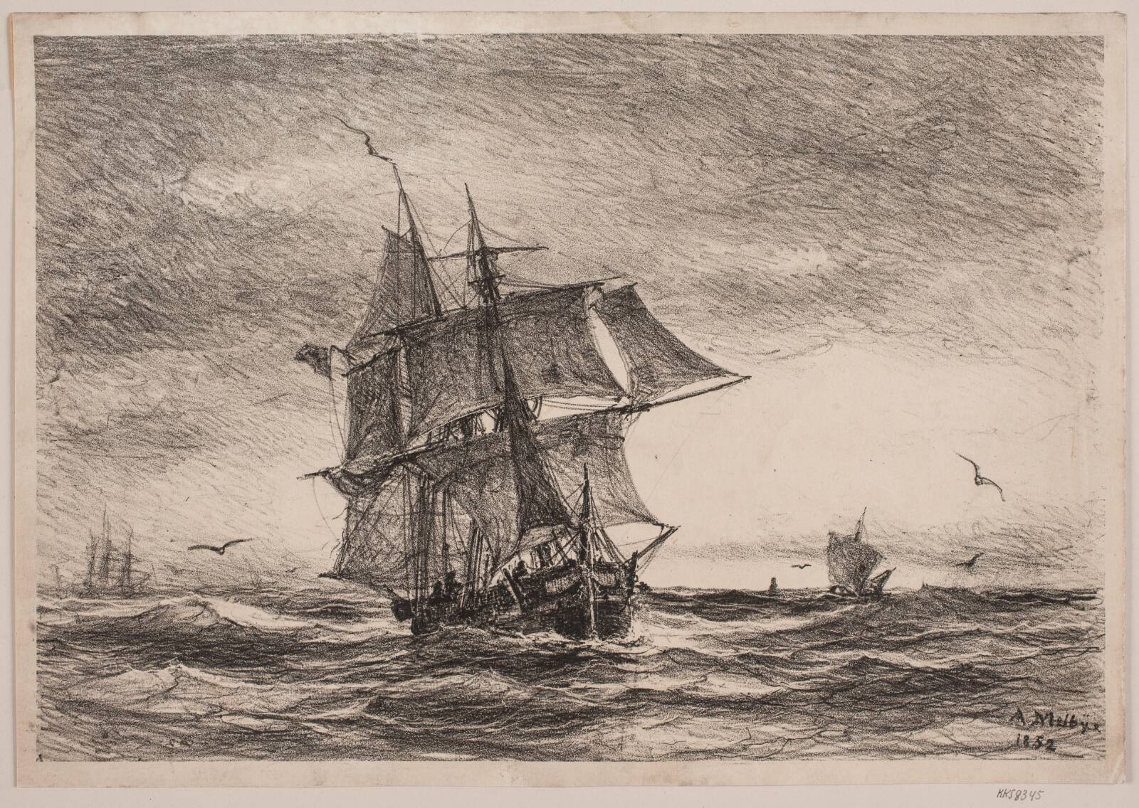 Marine, Anton Melbye, 1852