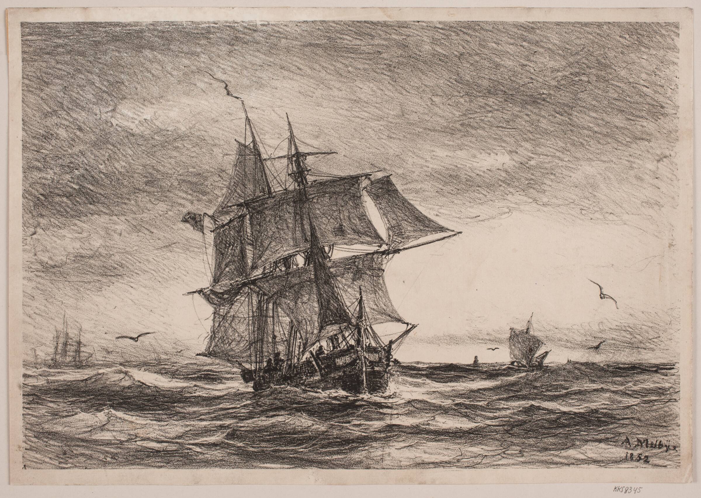 Marine, Anton Melbye, 1852