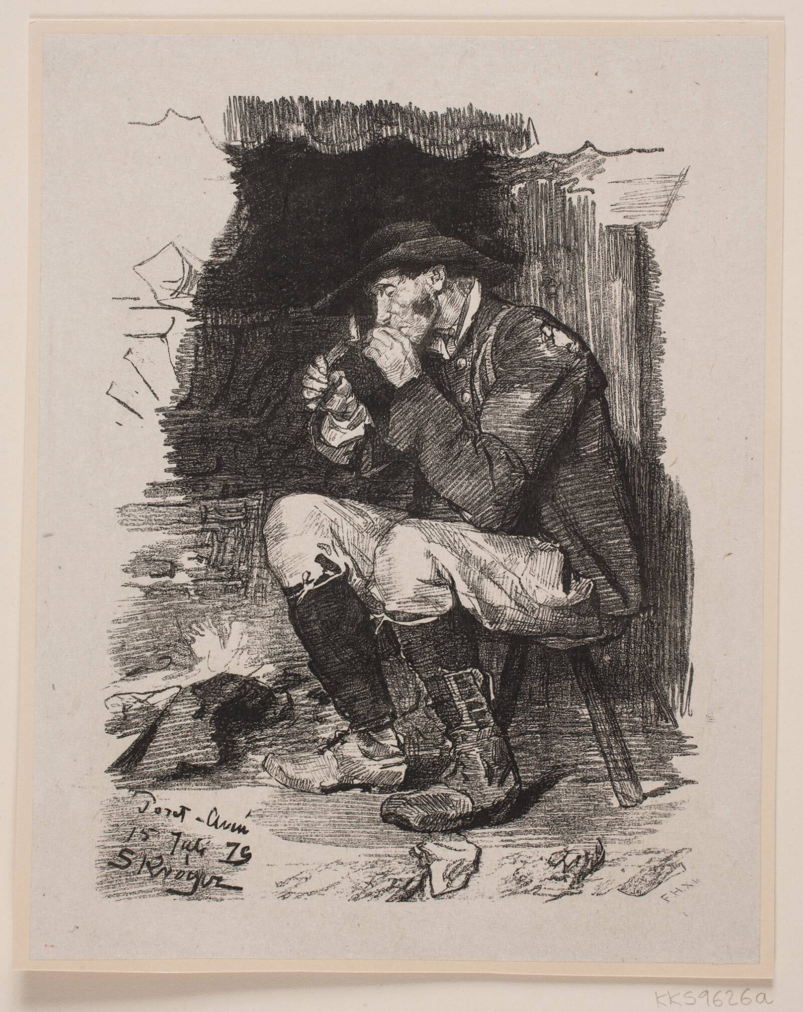 En Mand tænder sin Pipe, Ubekendt, 1879-1881