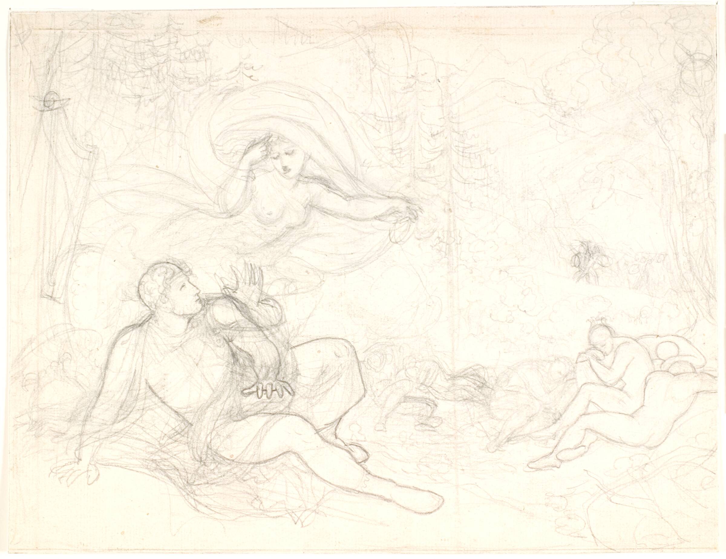 Ossian og Everallins ånd, C.G. Kratzenstein Stub, 1810