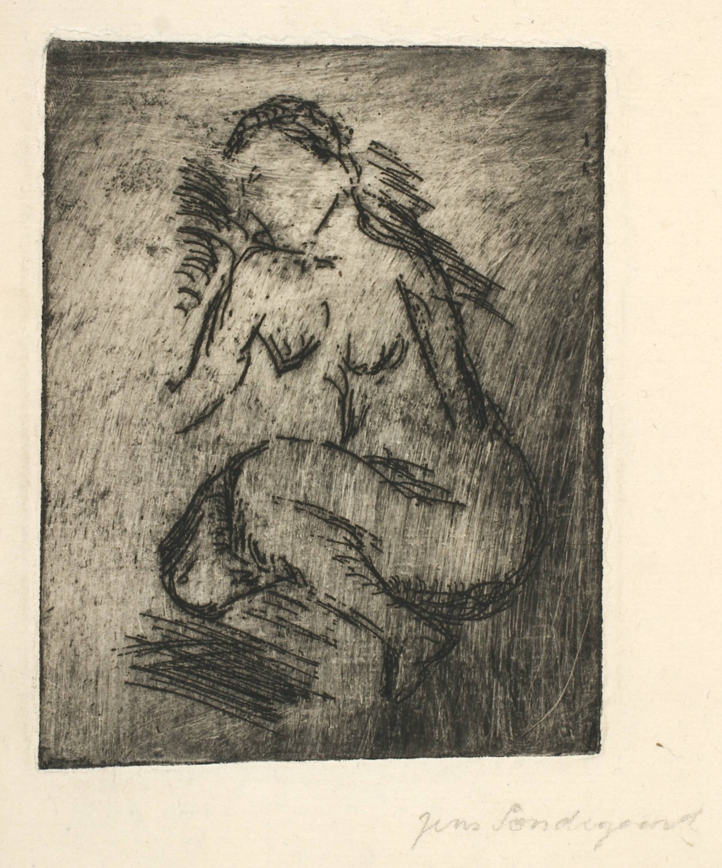 Knælende nøgen kvinde, Jens Søndergaard, 1925