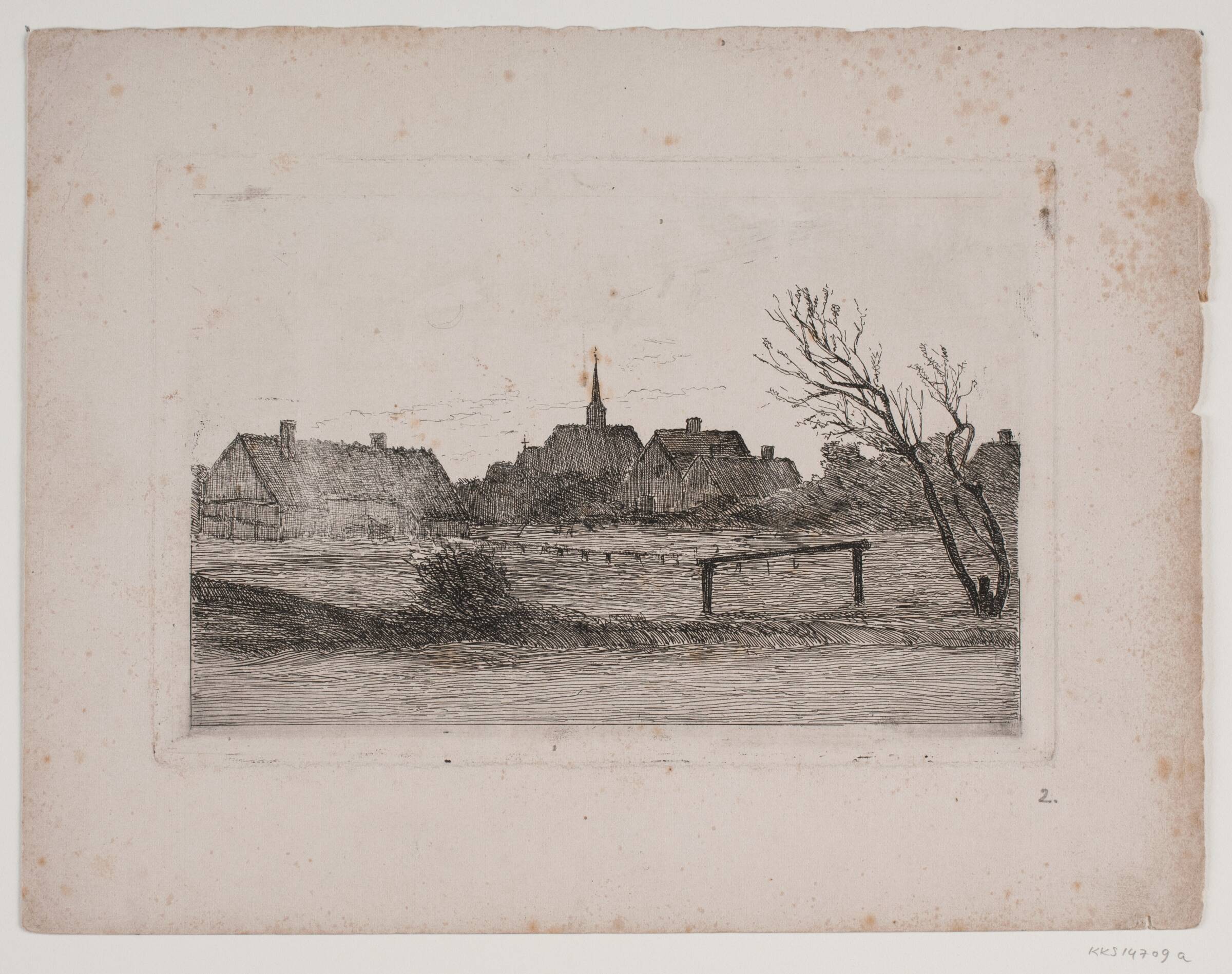 Hornbæk kirke, sommeraften, Carl Locher, 1887