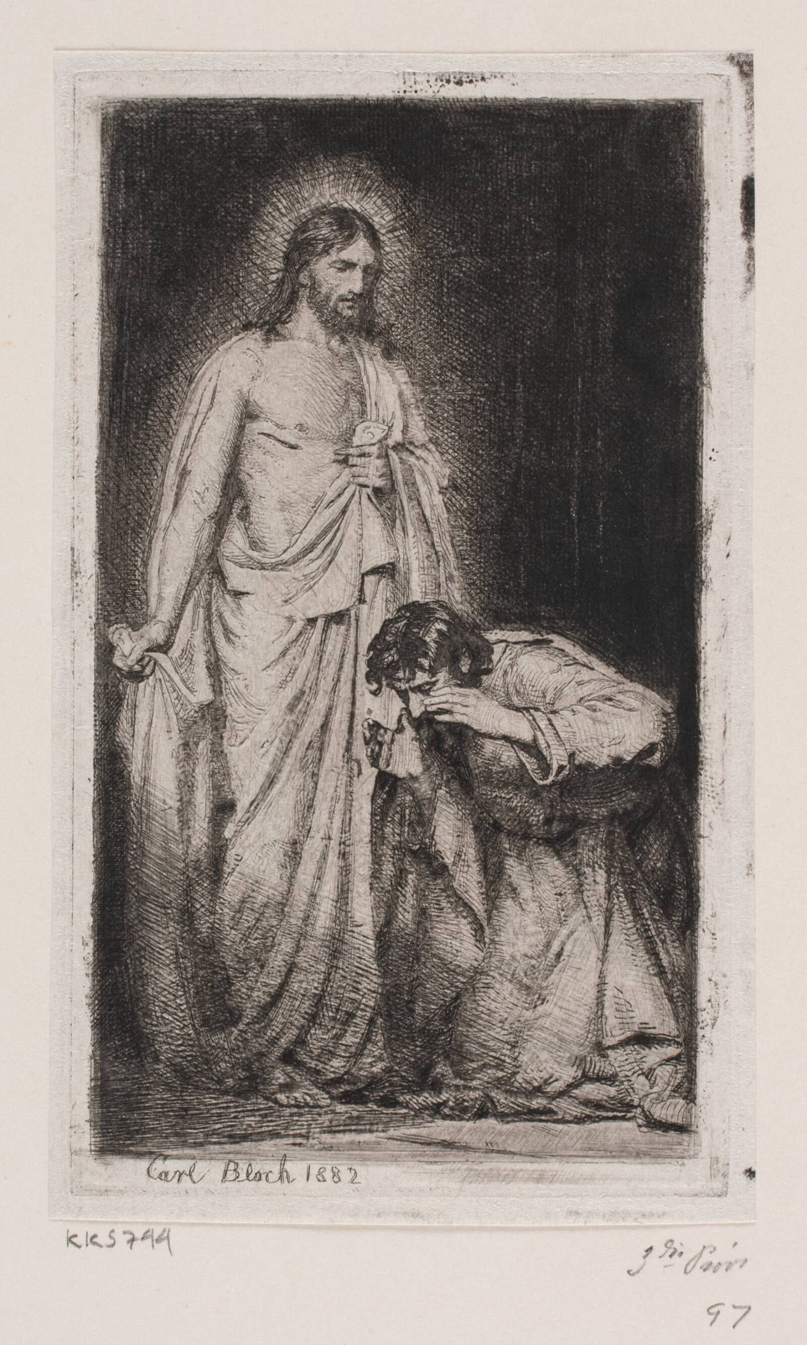 Kristus og den vantro Thomas, Carl Bloch, 1882