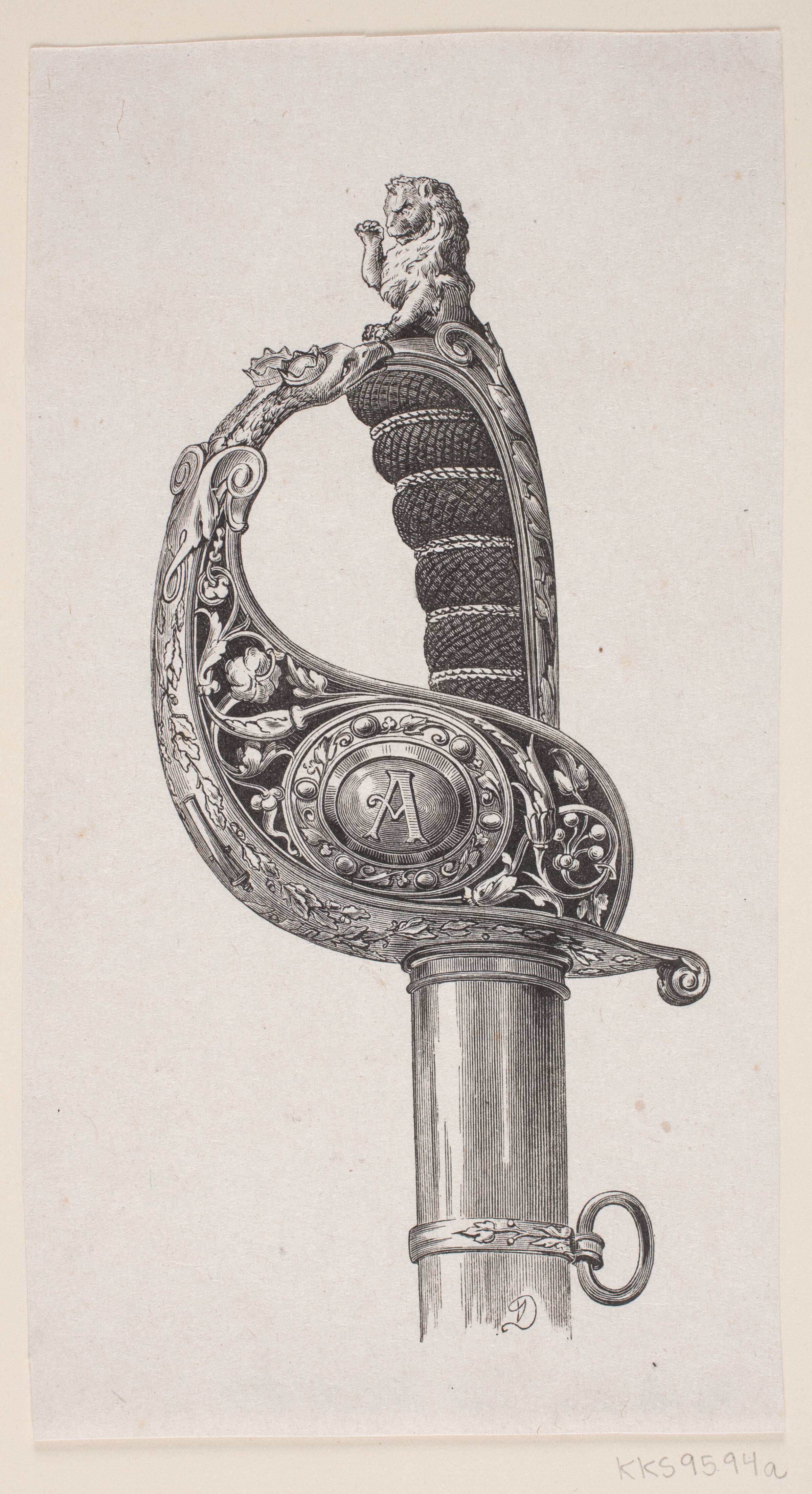 Fæsten på en pragtsabel, F. Hendriksen, 1847-1938