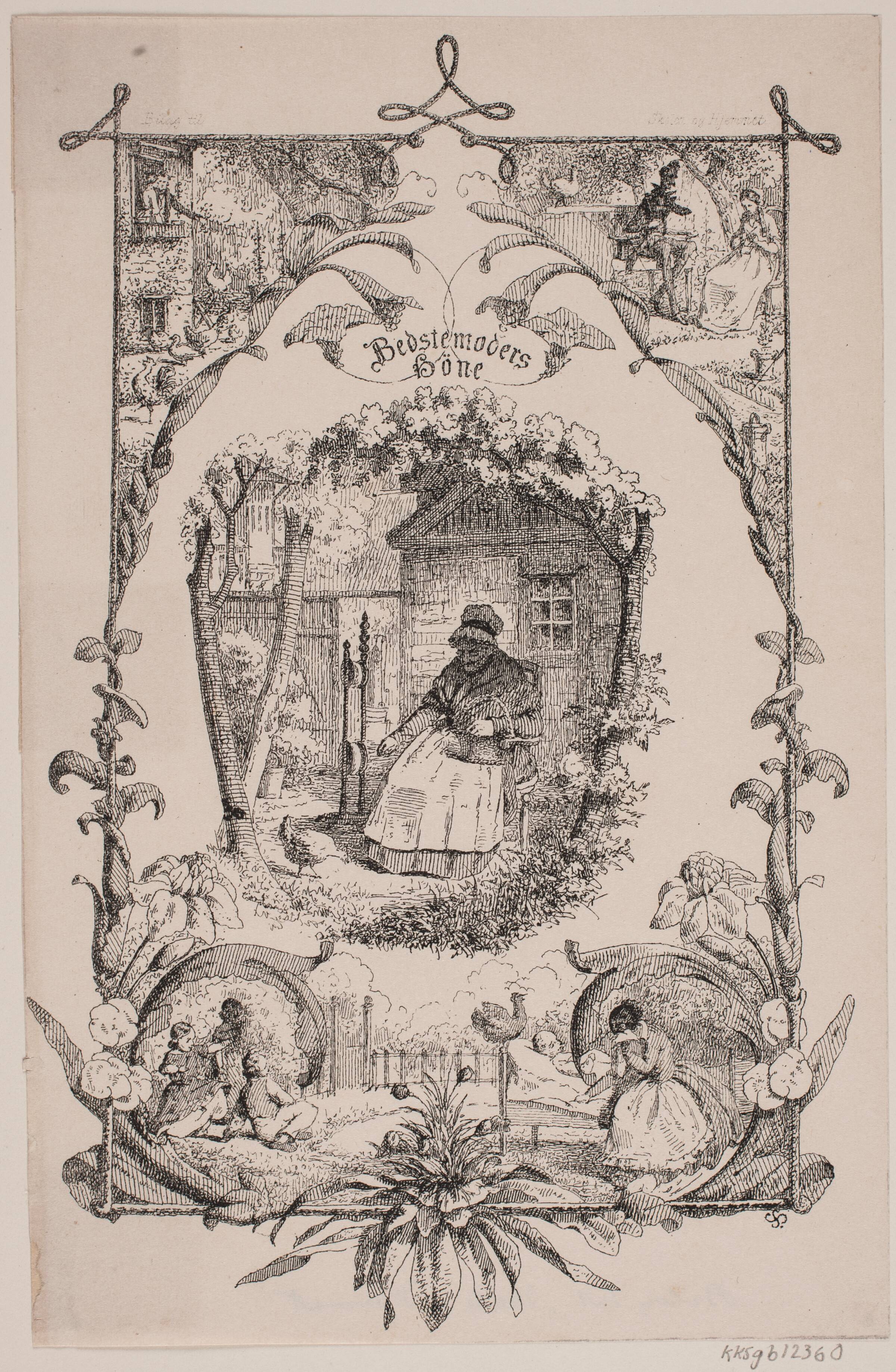 Bedstemoders høne. Fra J. C. Gerson: Skolen og hjemmet, nr. 2, Sophus Schack, 1852