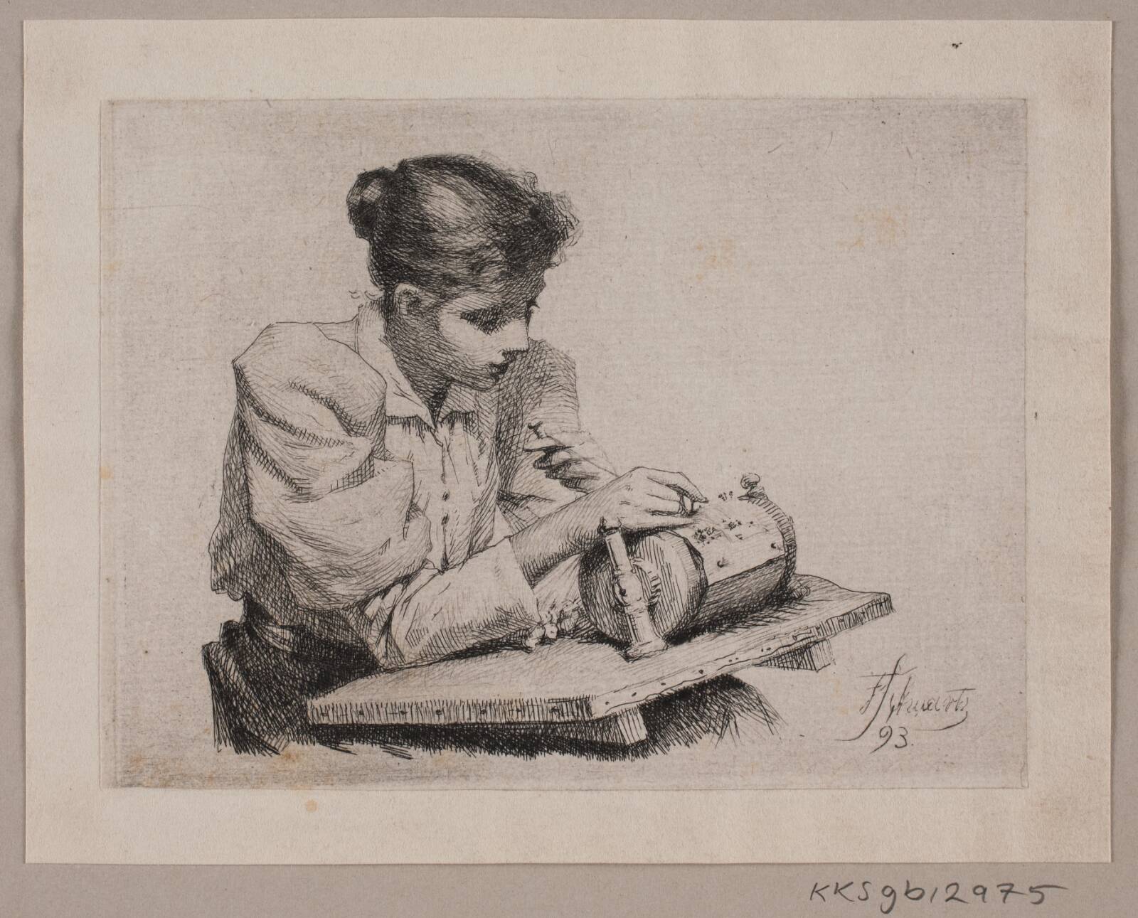 Kniplersken, Frans Schwartz, 1893