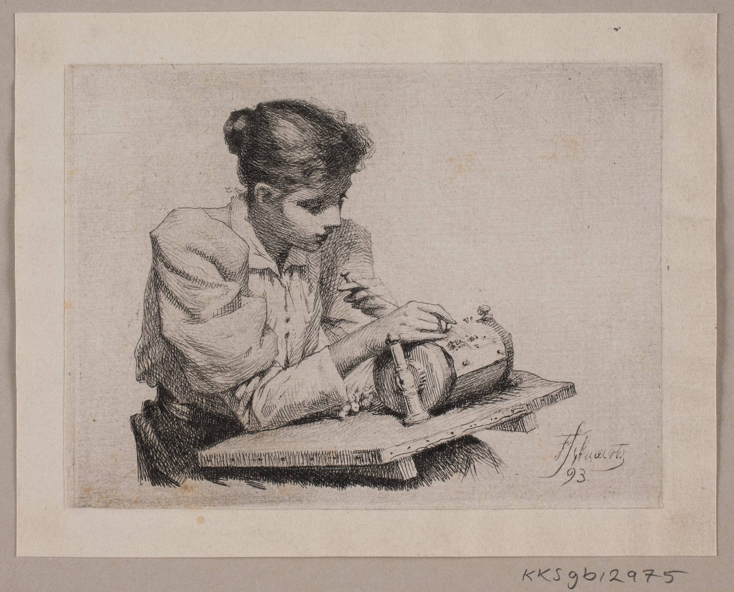 Kniplersken, Frans Schwartz, 1893