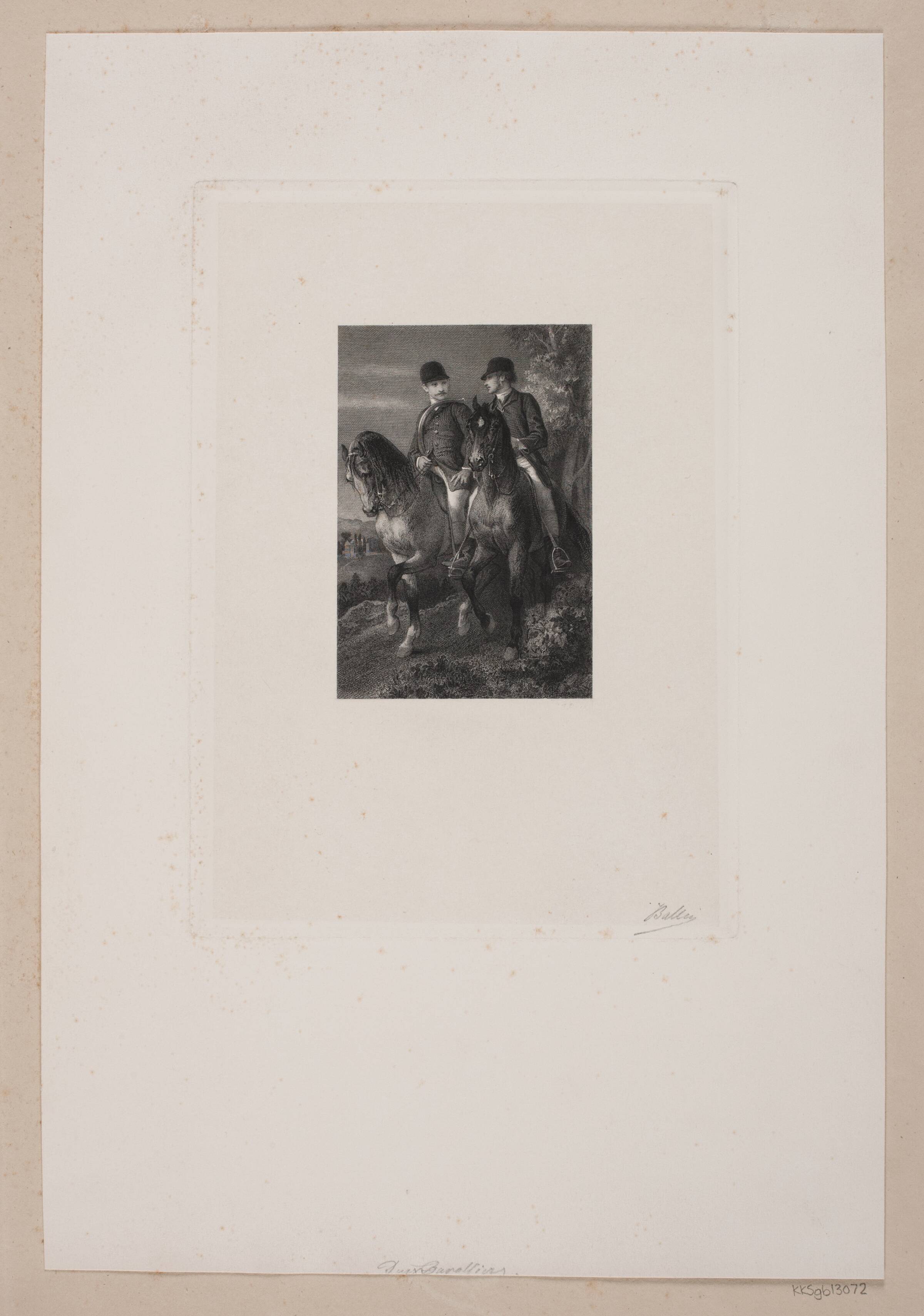 Deux Carollier, to ryttere, Joel Ballin, 1822-1885