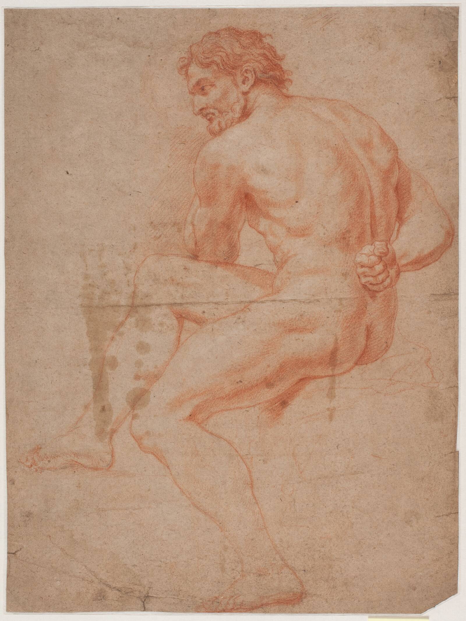 Mandlig modelstudie, Hendrik Krock, 1671-1738