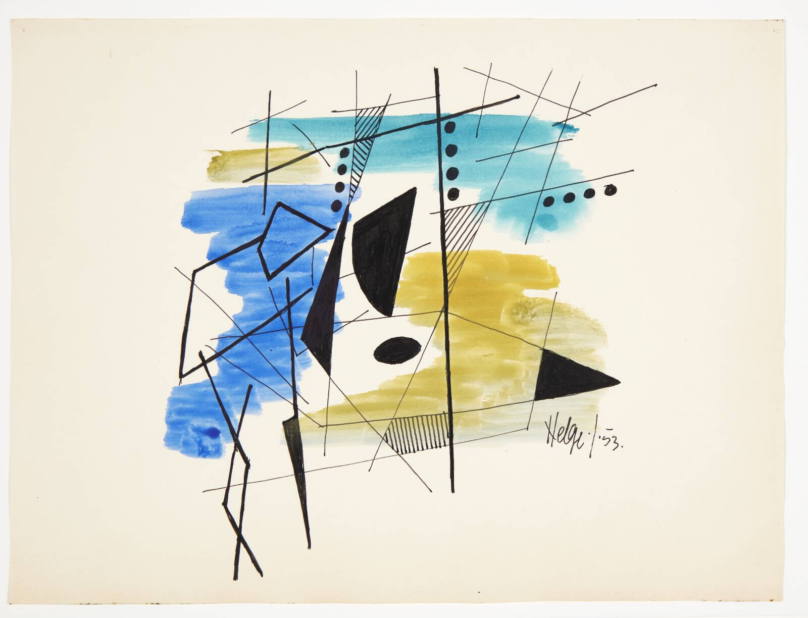 Abstrakt komposition, Helge Jacobsen, 1953