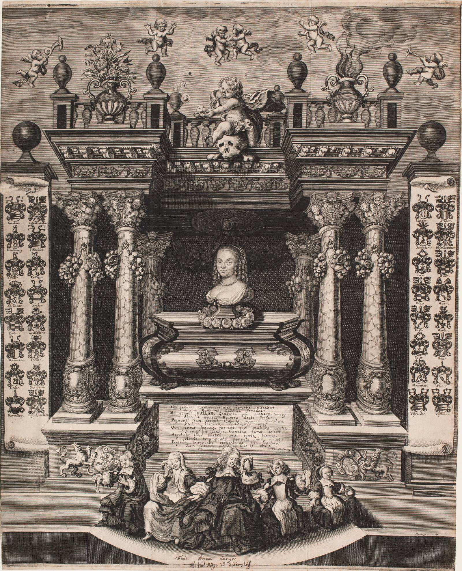 Mette Rosenkrantz. Mindeblad, Albert Haelwegh, 1665-1672