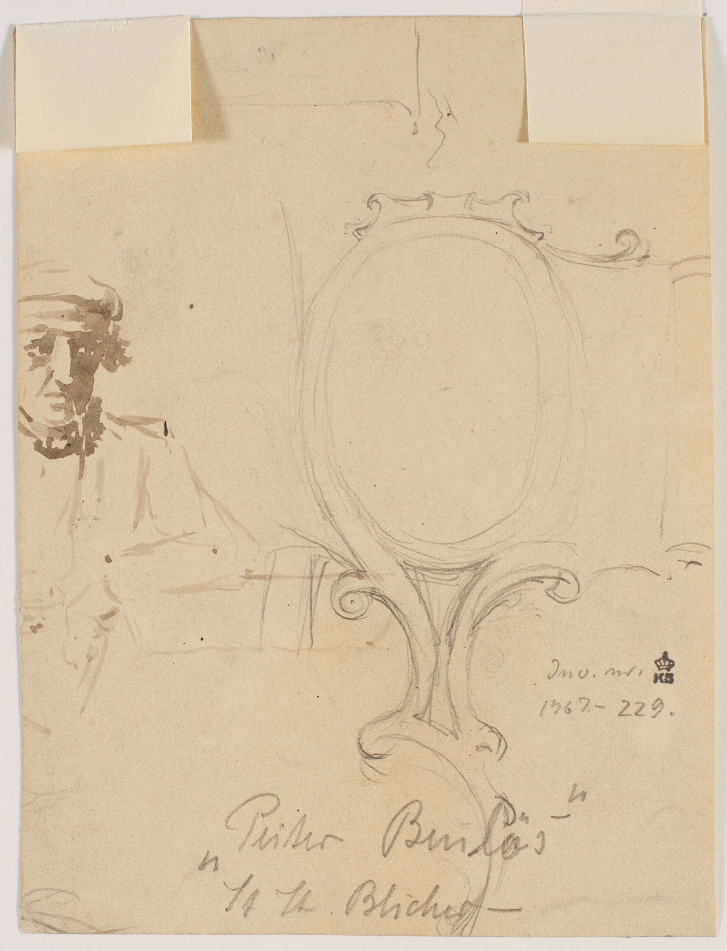 Studie af siddende mand med kasket, Hans Smidth, 1839-1917