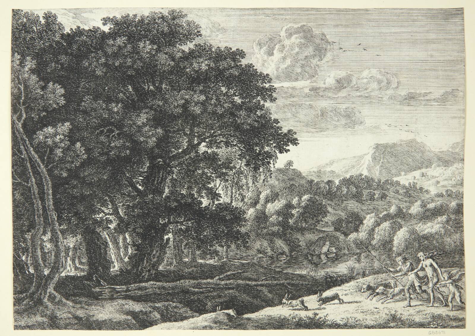 Venus og Adonis jager, Herman van Swanevelt, 1654