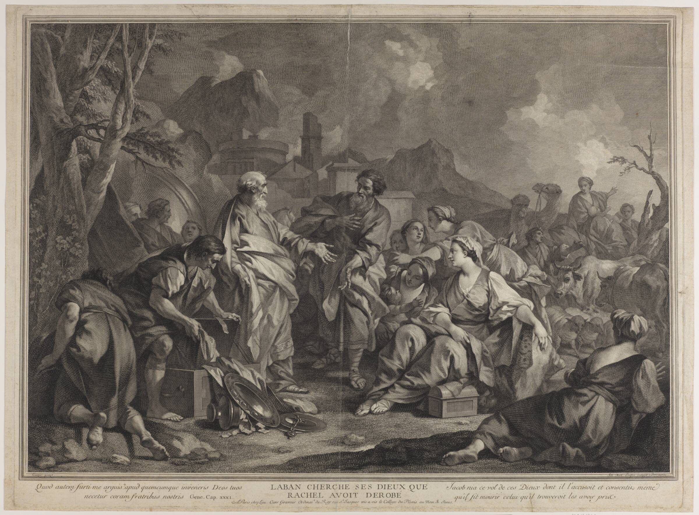 Laban leder efter sine afguder, J.M. Preisler, 1740