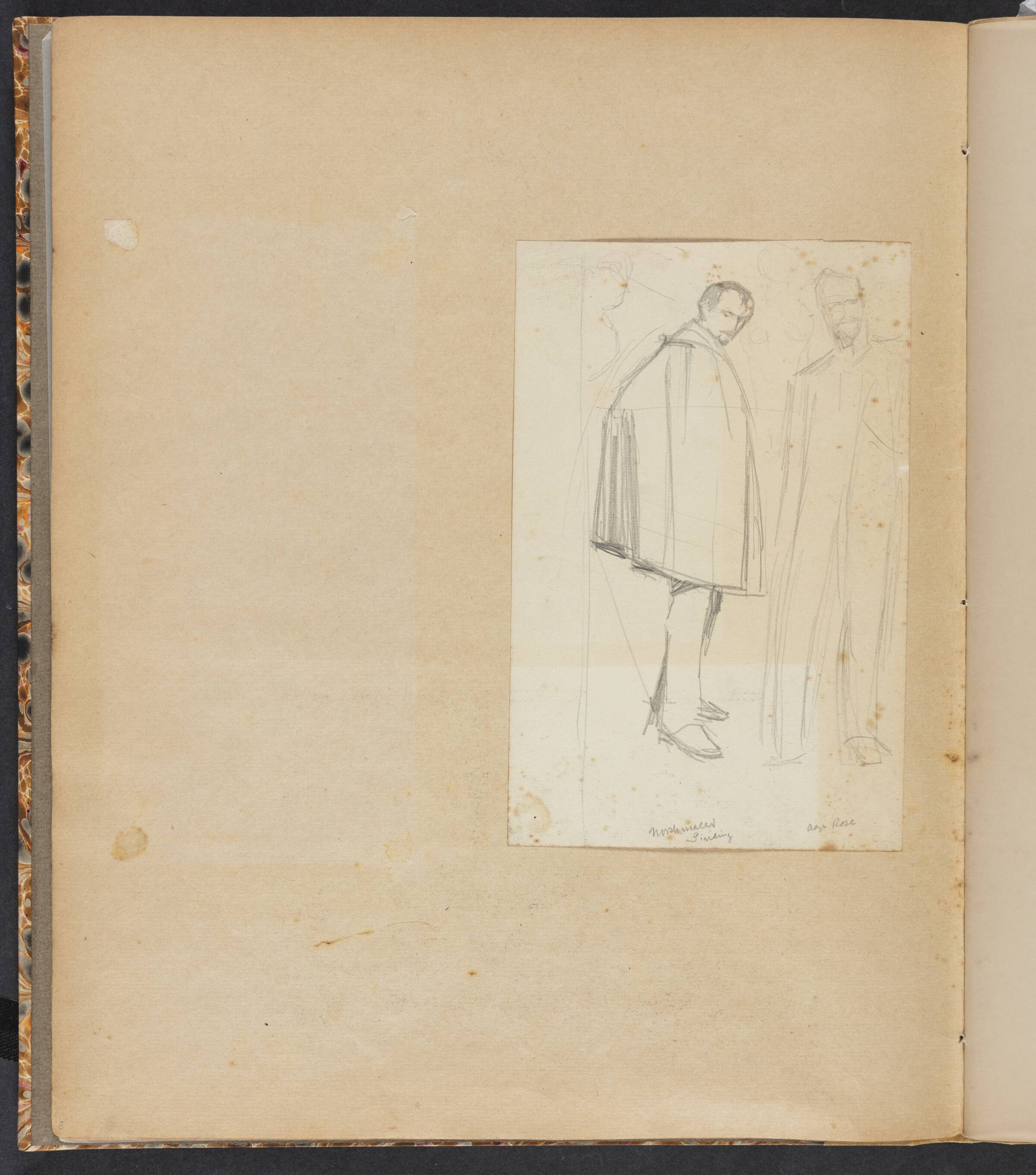 Indklæbet dobbeltportræt af Aage Roose og Sigmund Sinding i helfigur, Ejnar Nielsen, 1905