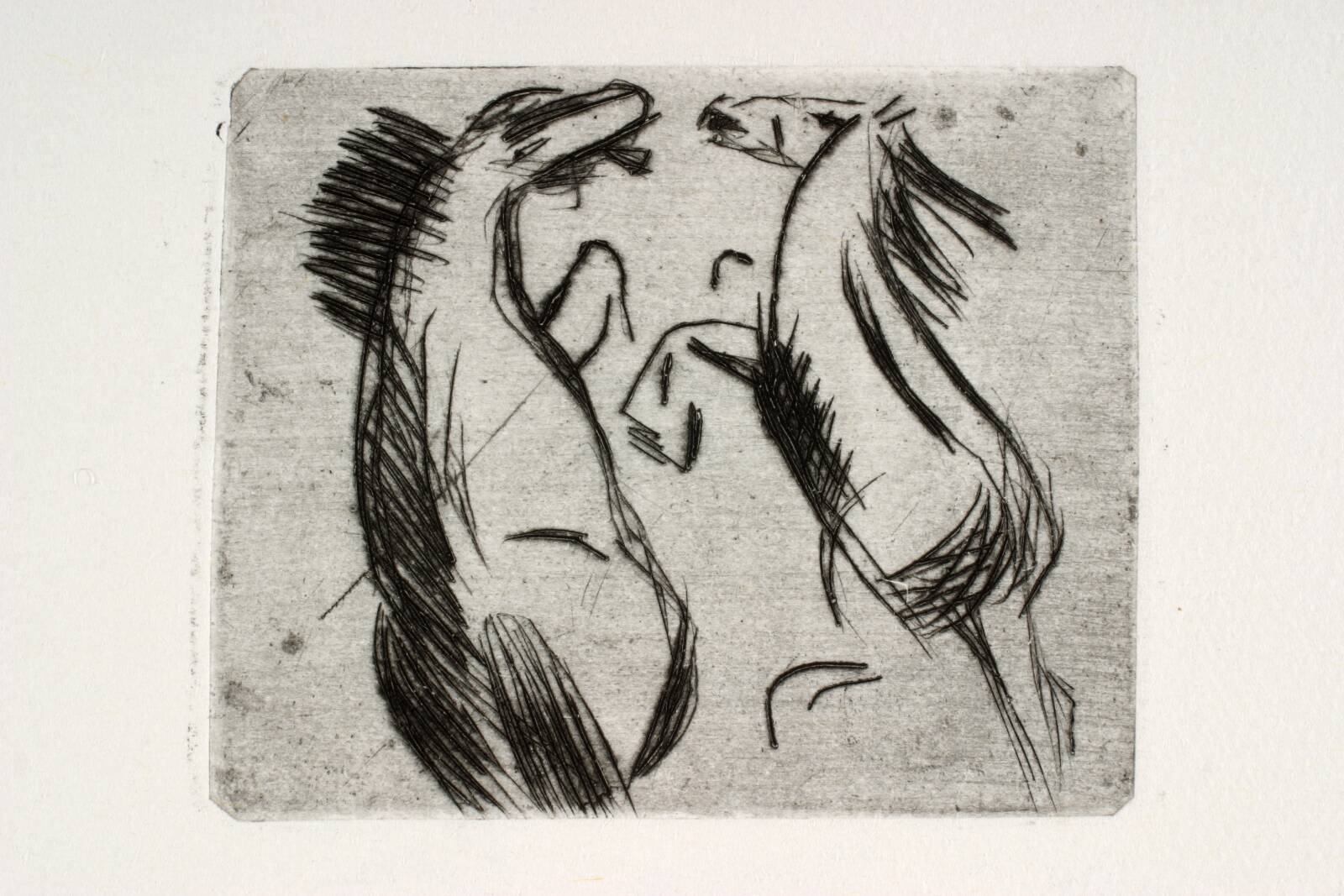 To stejlende heste set bagfra, Kaj Ejstrup, 1930-1933
