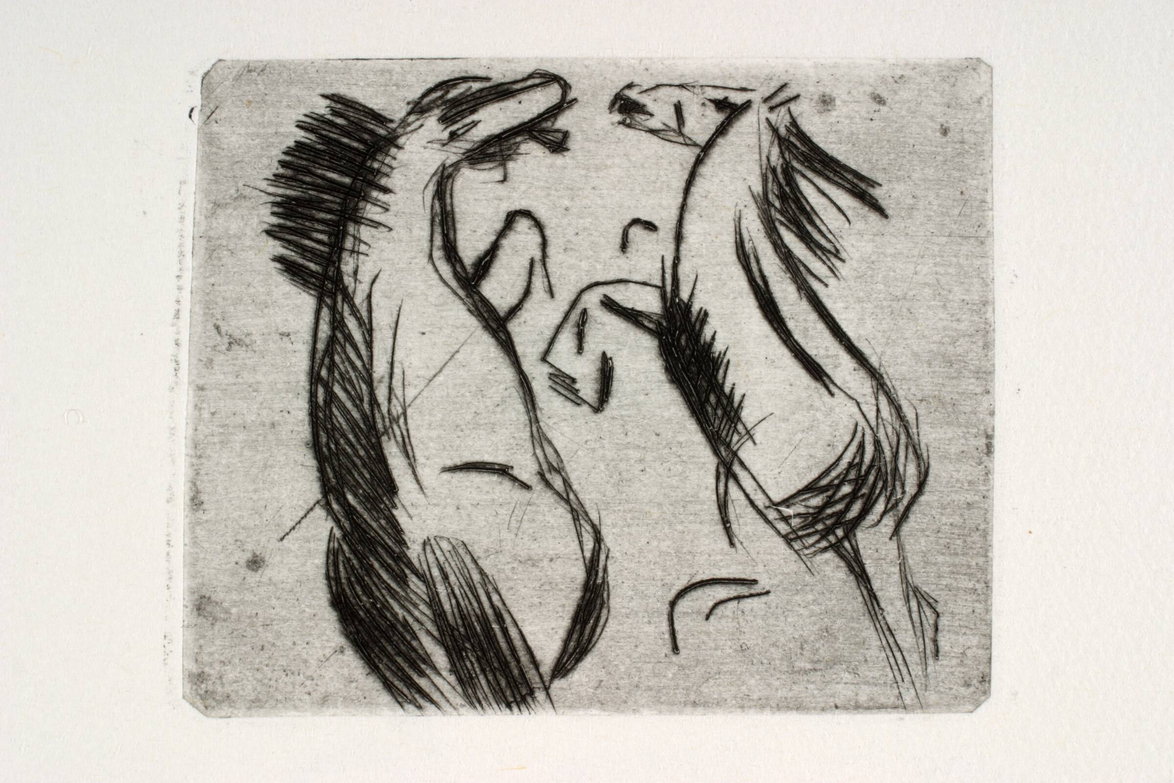 To stejlende heste set bagfra, Kaj Ejstrup, 1930-1933