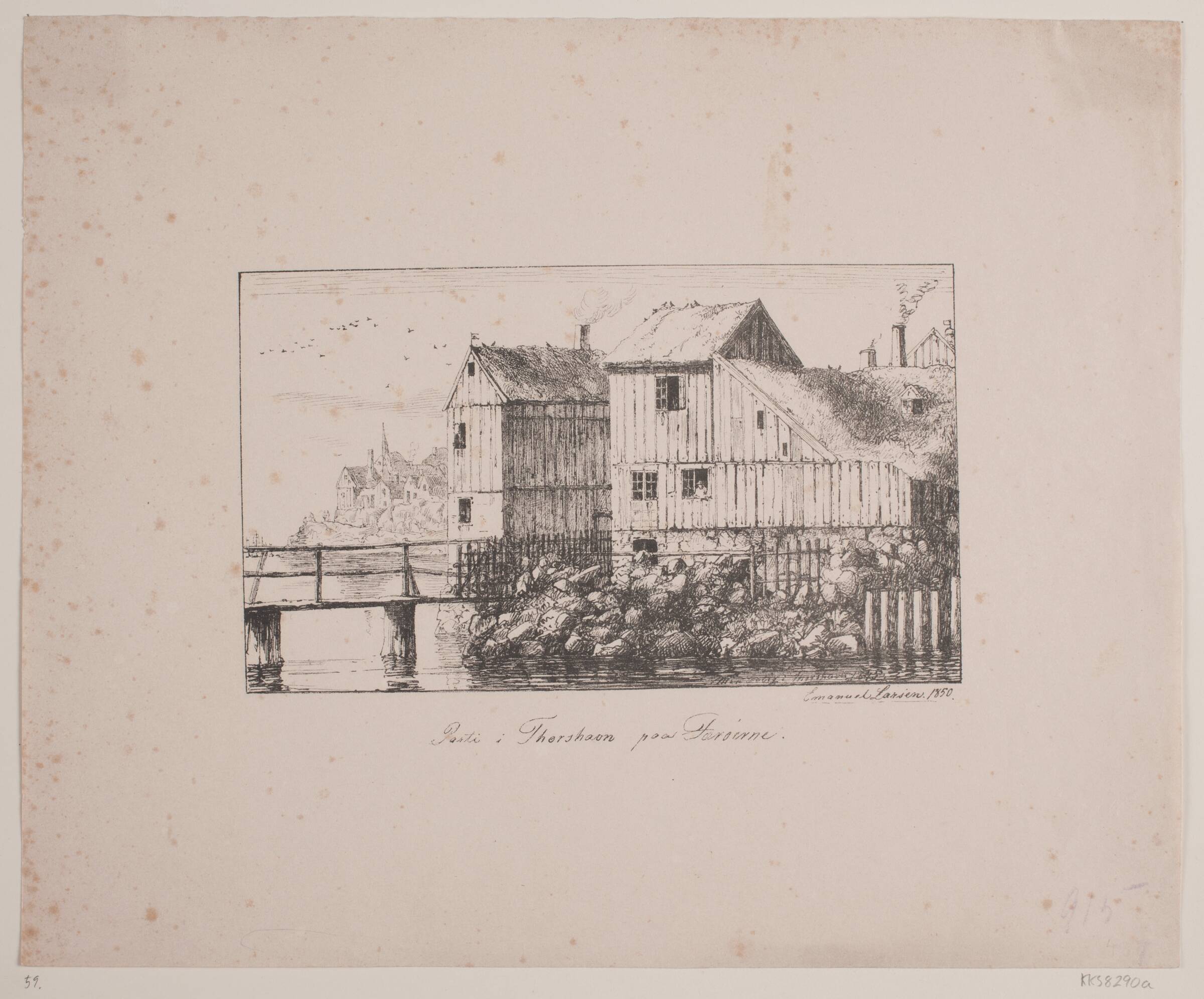 Parti i Thorshavn på Færøerne, Emanuel Larsen, 1850