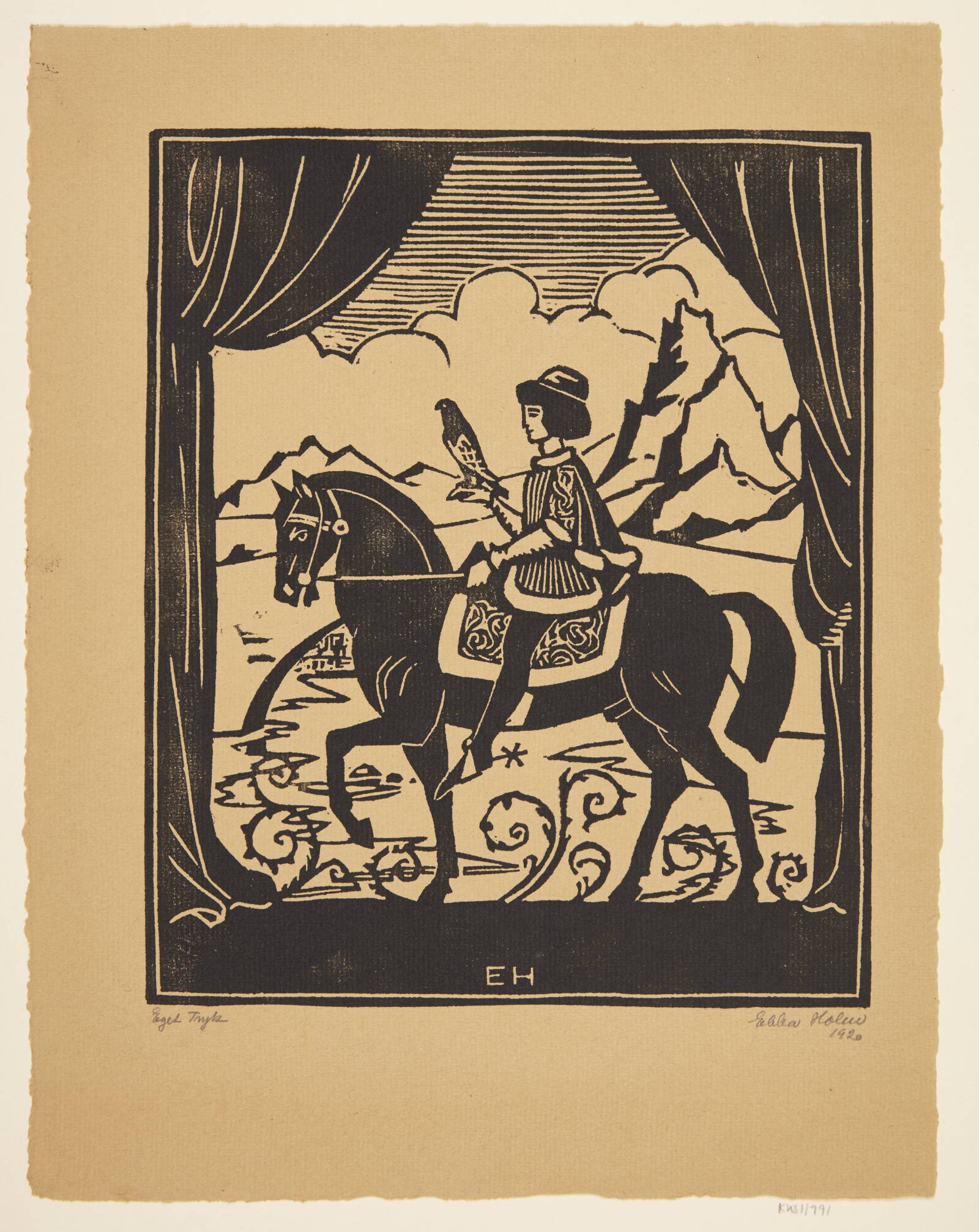 Ridende falkoner, Ebba Holm, 1920