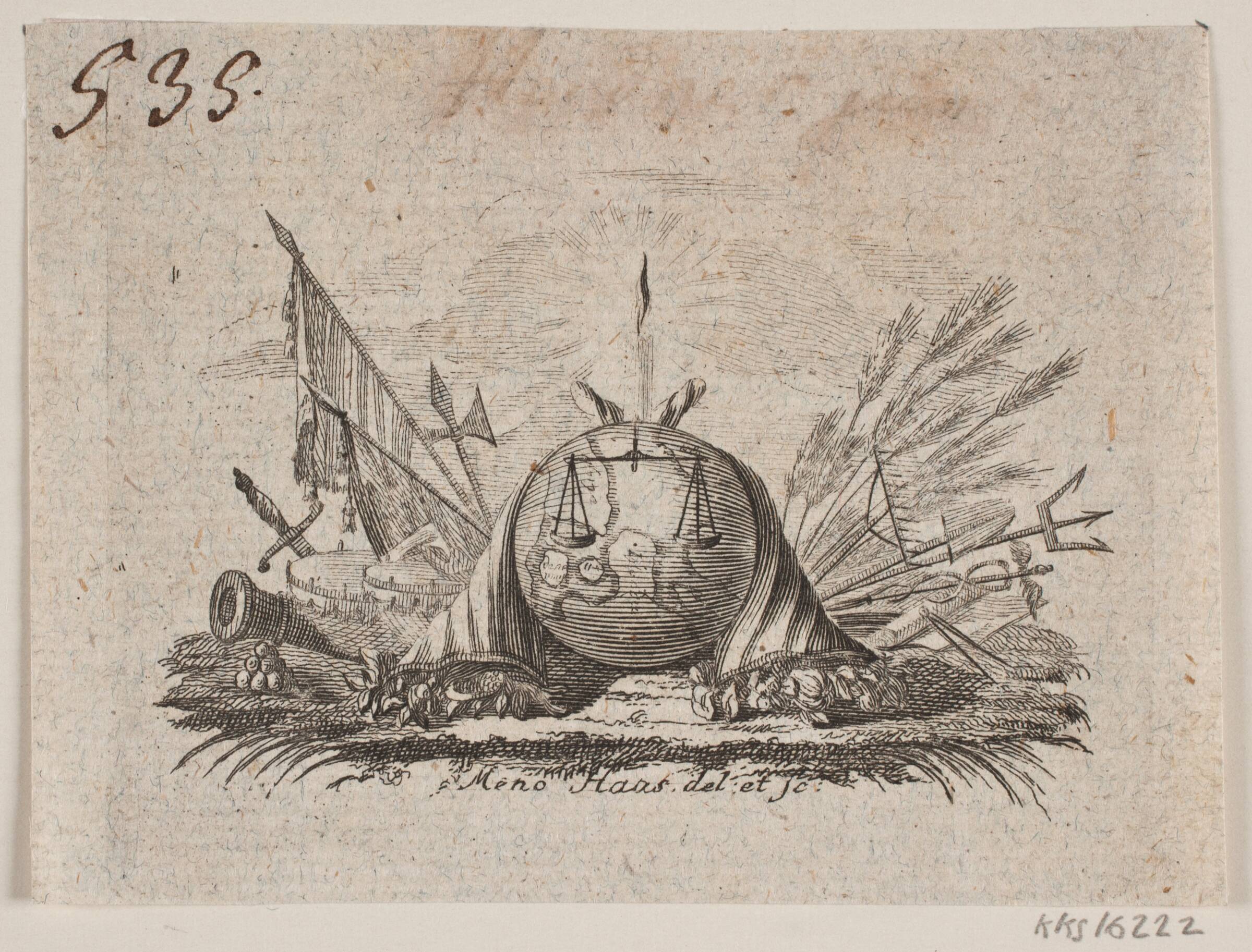 Vignet til A. Schytte "Danmark og Norges naturlige og politiske forfatning", del I, Meno Haas, 1752-1833