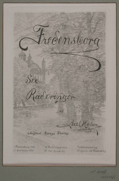 Titelblad til "Fredensborg - seks raderinger af Axel Holm"