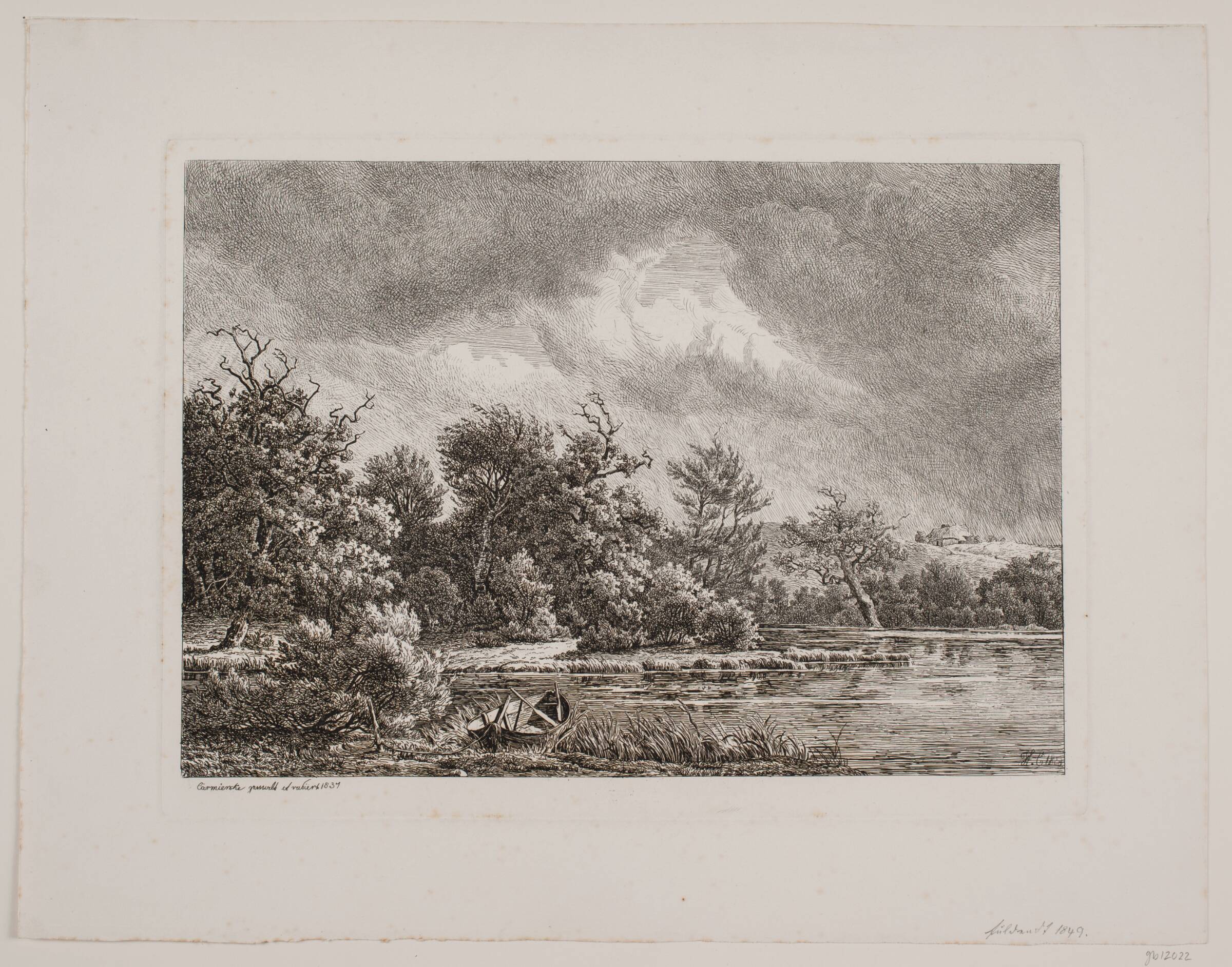 Båden i sivene, Hermann Carmiencke, 1837