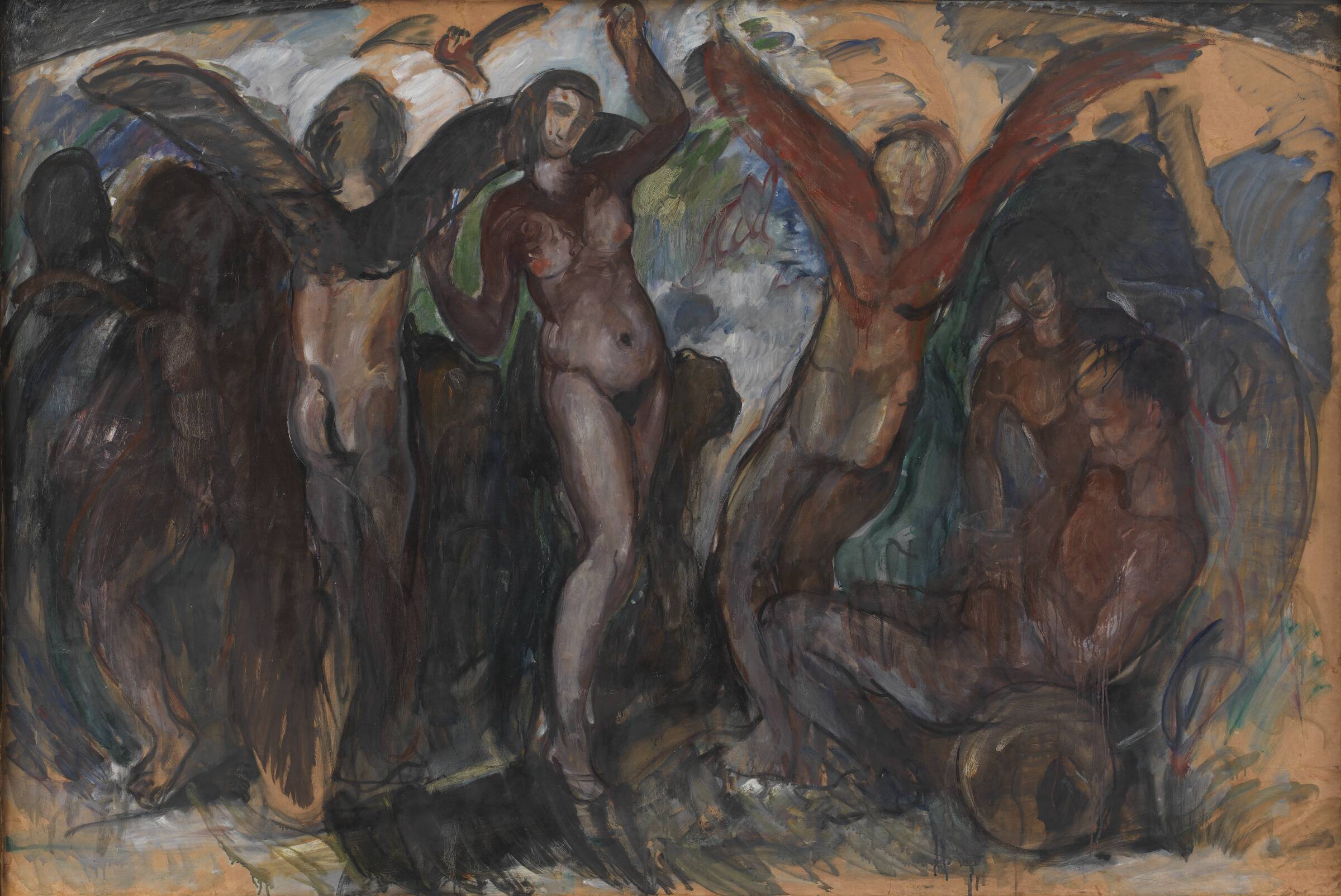 Figurkomposition med bakkanter, J.A. Jerichau, 1914-1915