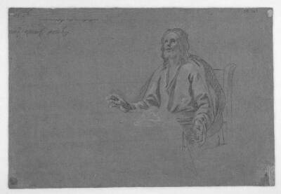 Kristus siddende ved at bord