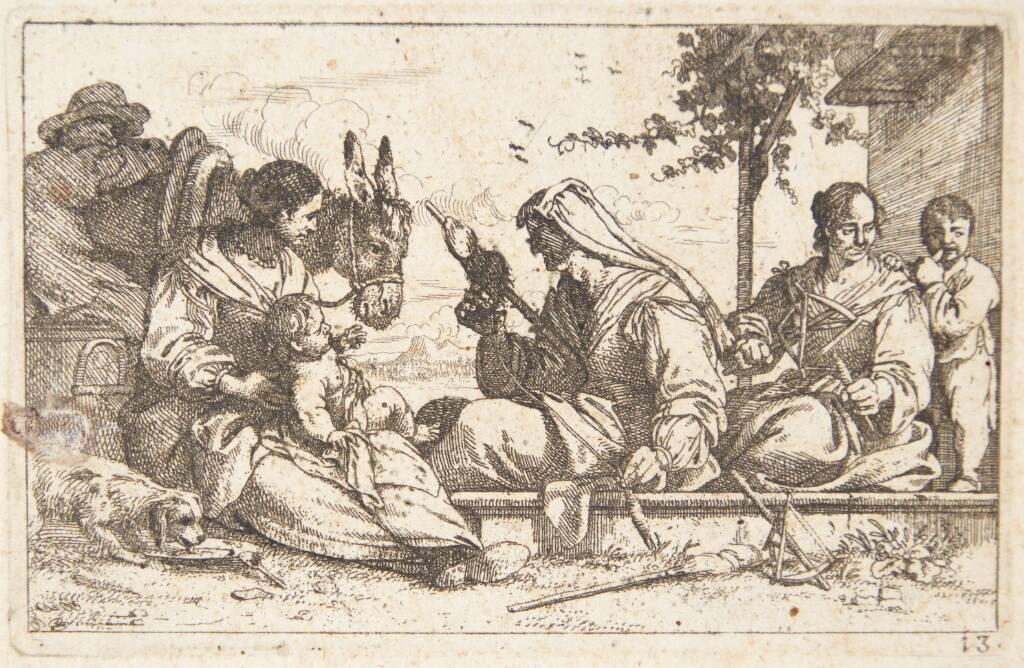 Spindende kvinder, Jan Baptist de Wael, 1636-1697