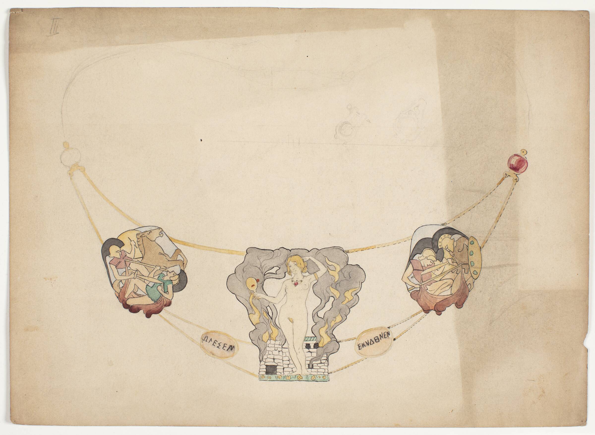 Studie af kvinde. (Kvinden optræder i billedet på forgående blad), Harald Slott-Møller, 1864-1937
