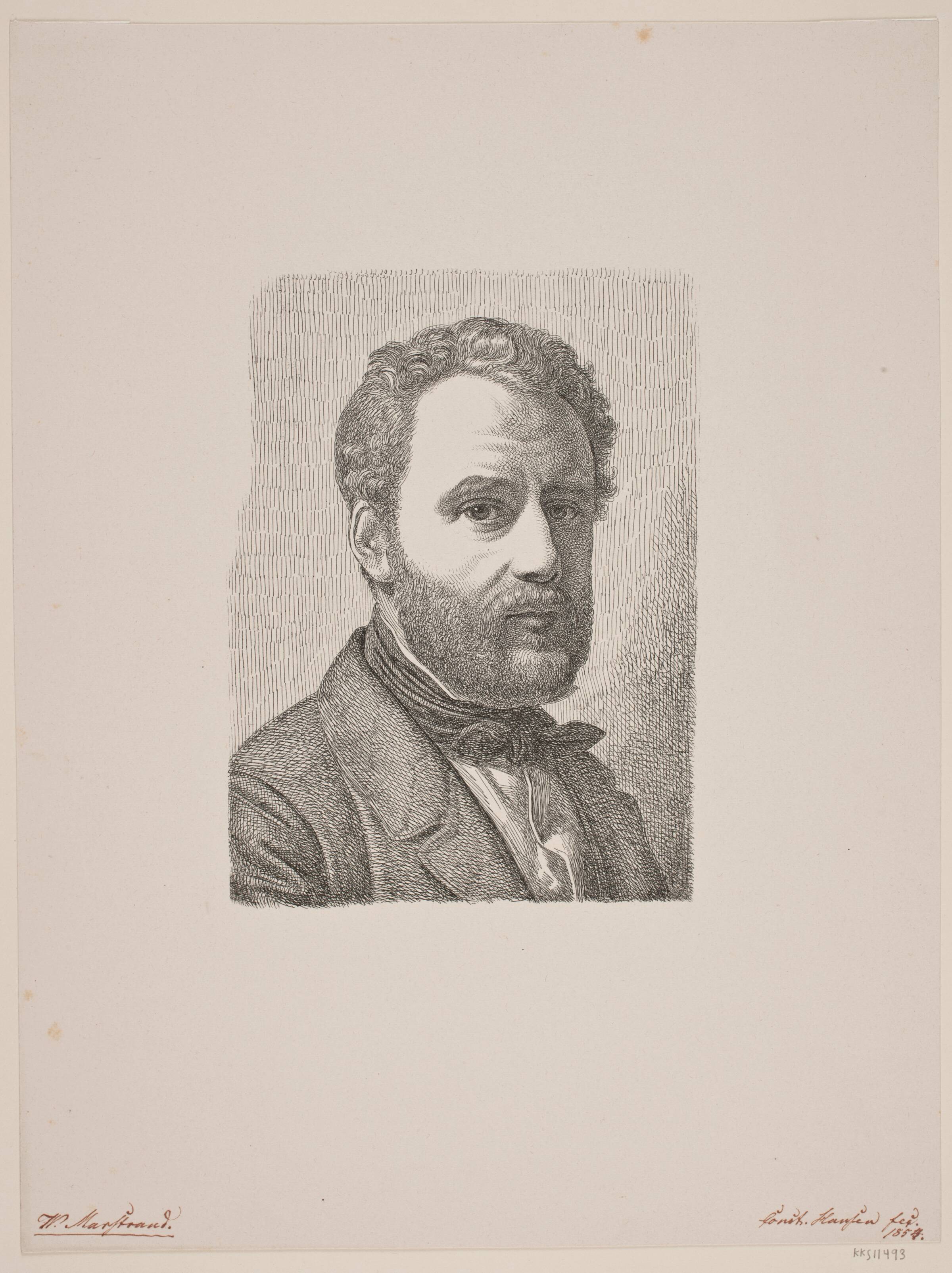 Portræt af Wilhelm Marstrand, Constantin Hansen, 1852