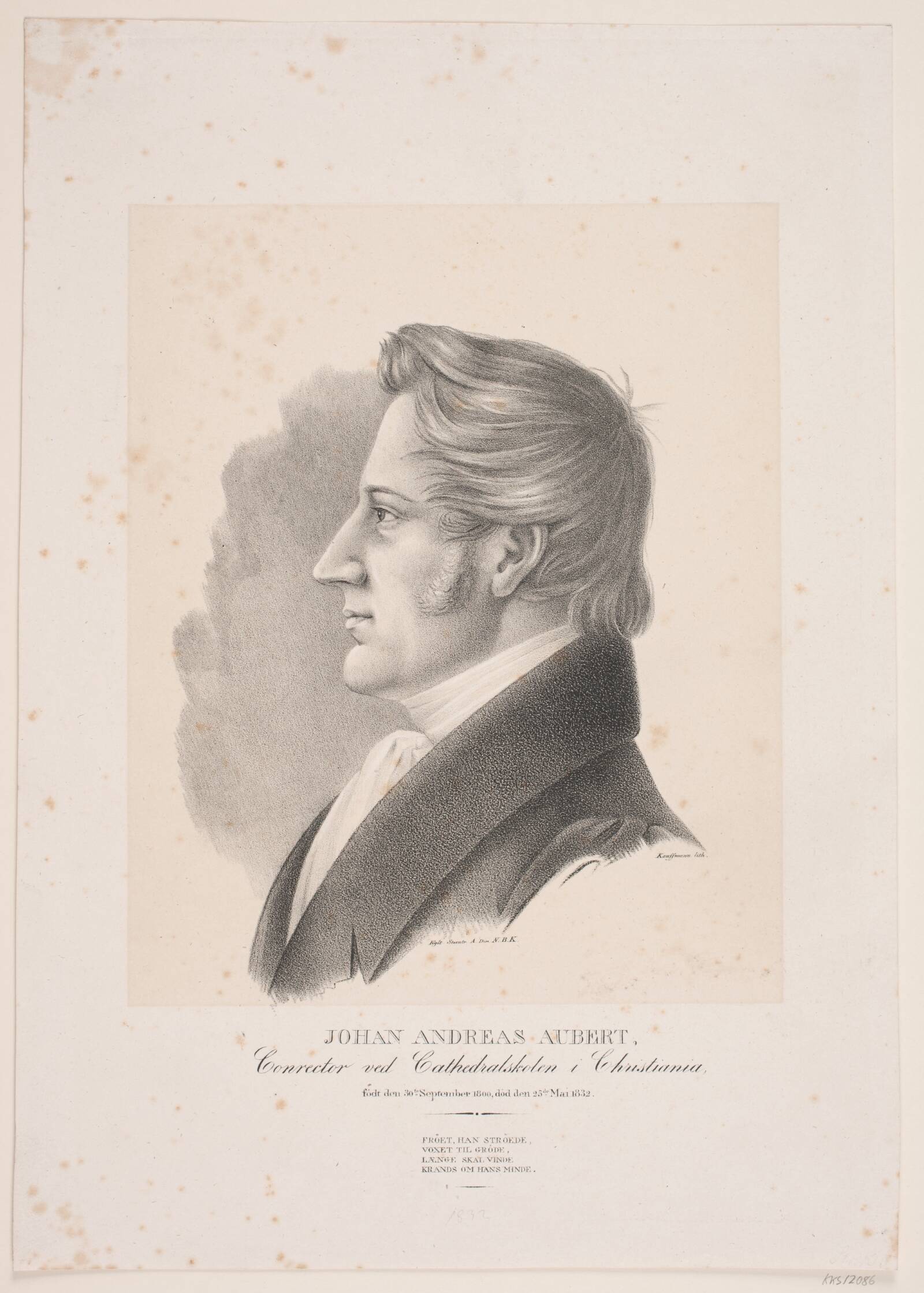 Johan Andreas Aubert, Asmus Kaufmann, 1833