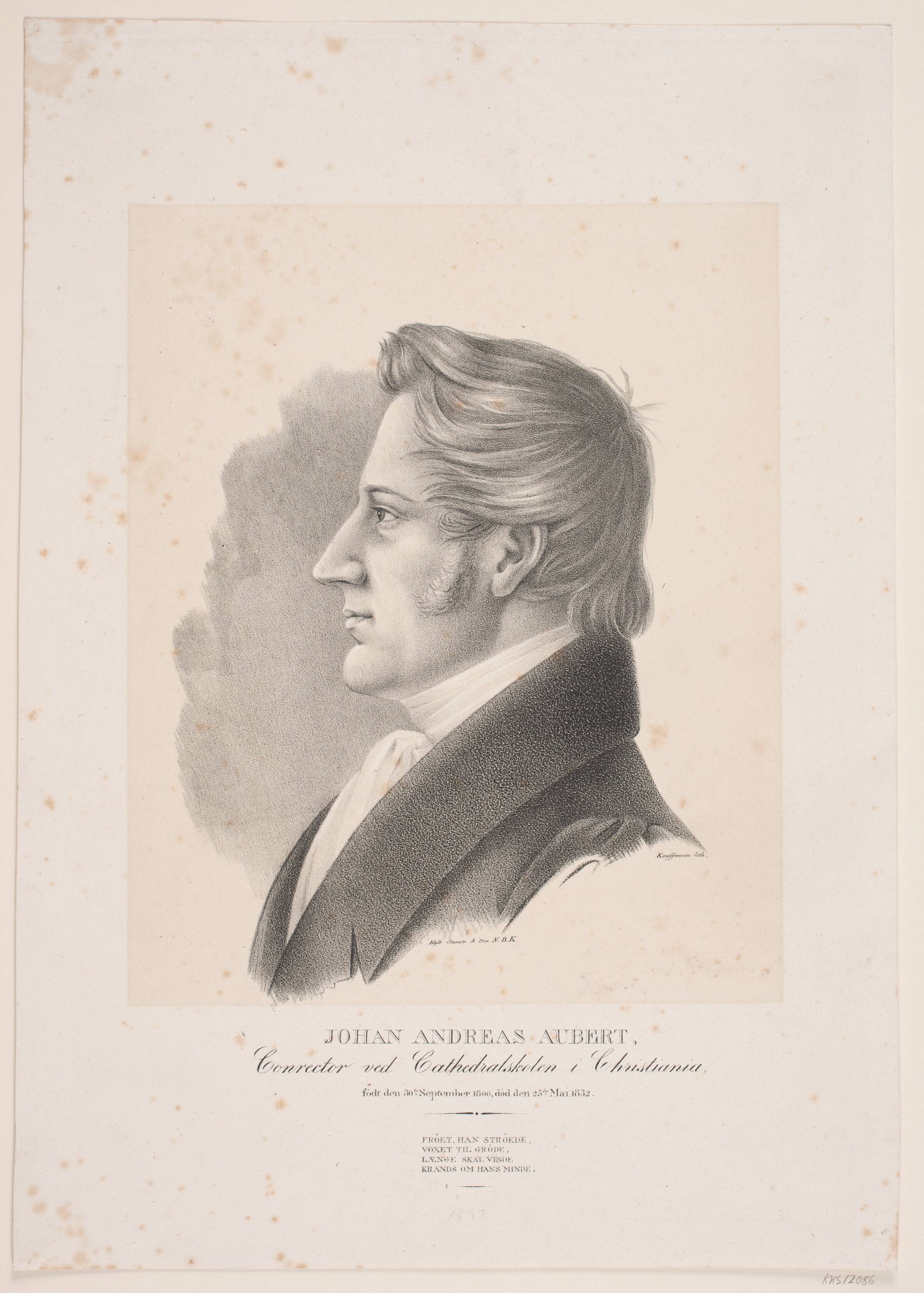 Johan Andreas Aubert, Asmus Kaufmann, 1833