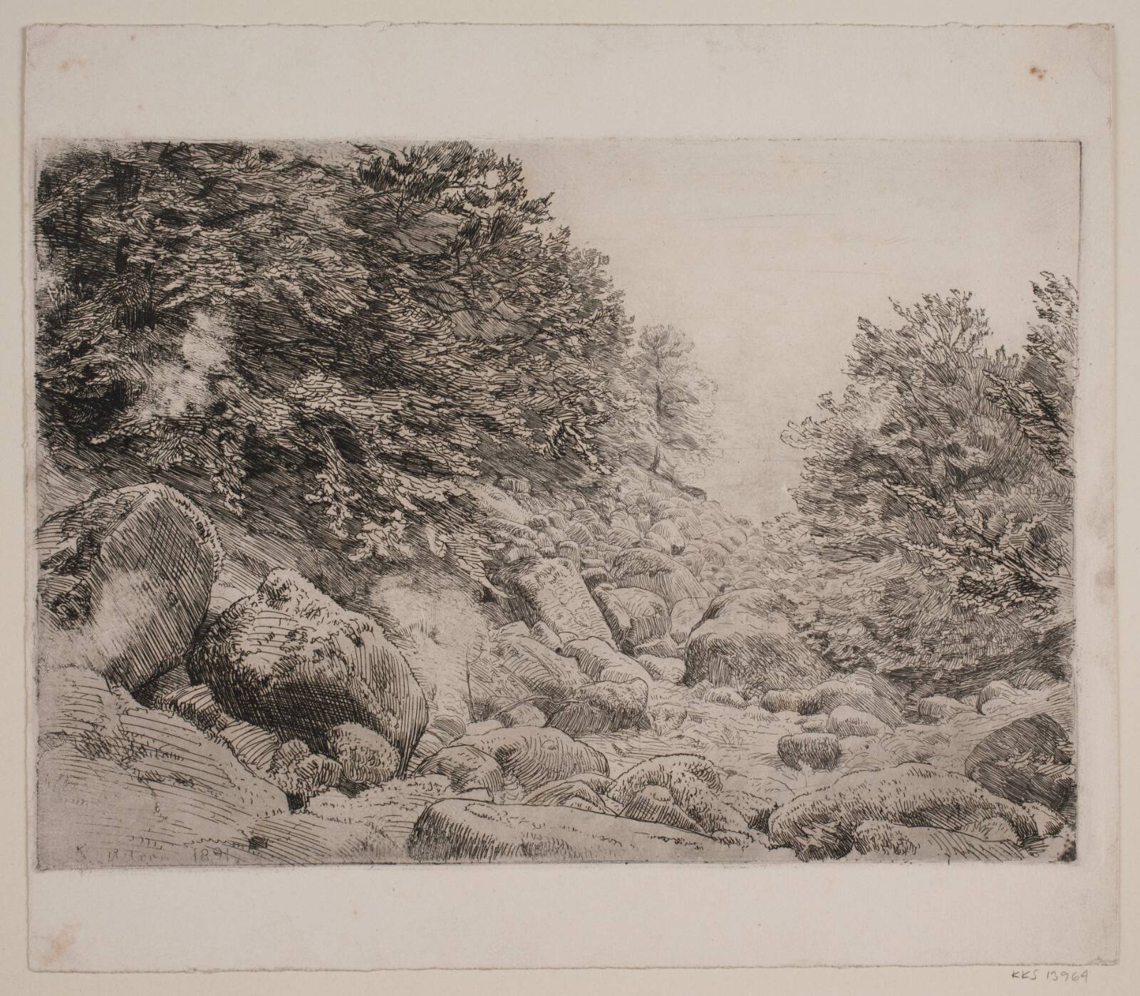 Stenet kløft, Niels Skovgaard, 1891