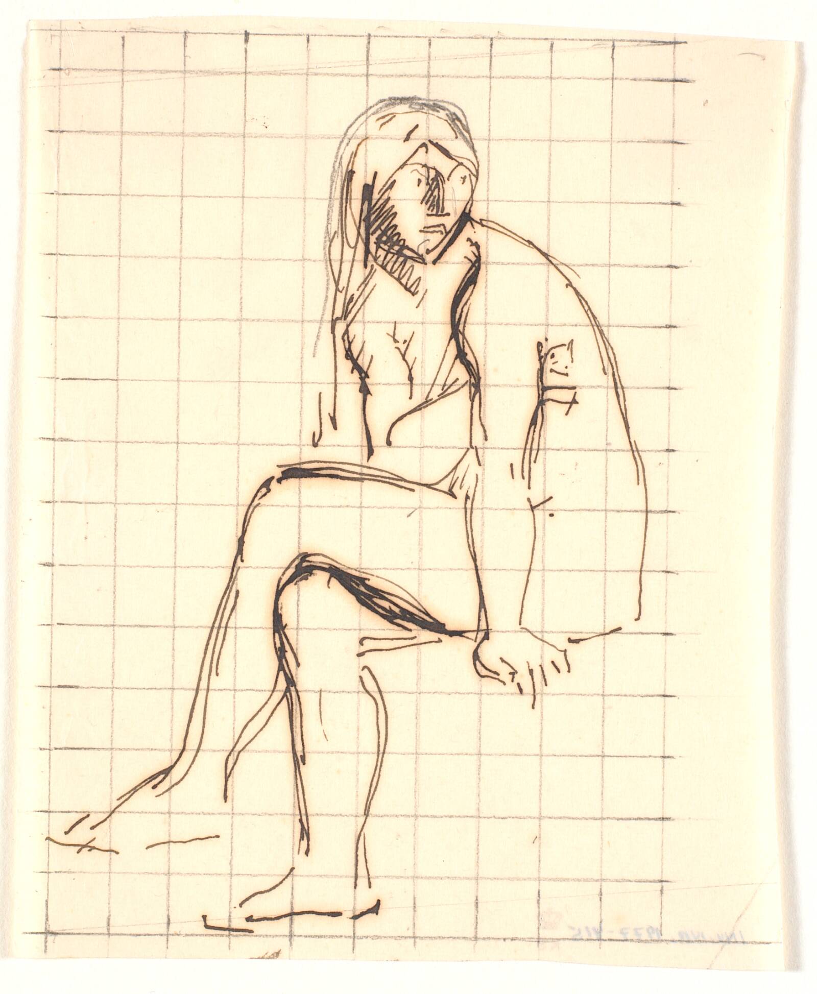 Siddende, nøgen, ung kvinde. Eva, Joakim Skovgaard, 1914-1917