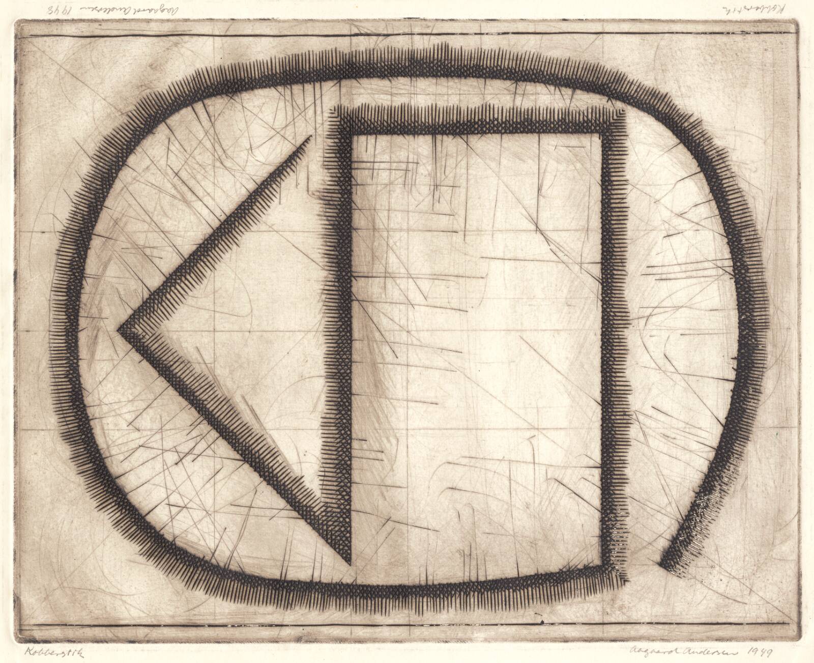 Geometrisk abstraktion."No 1", Gunnar Aagaard Andersen, 1949