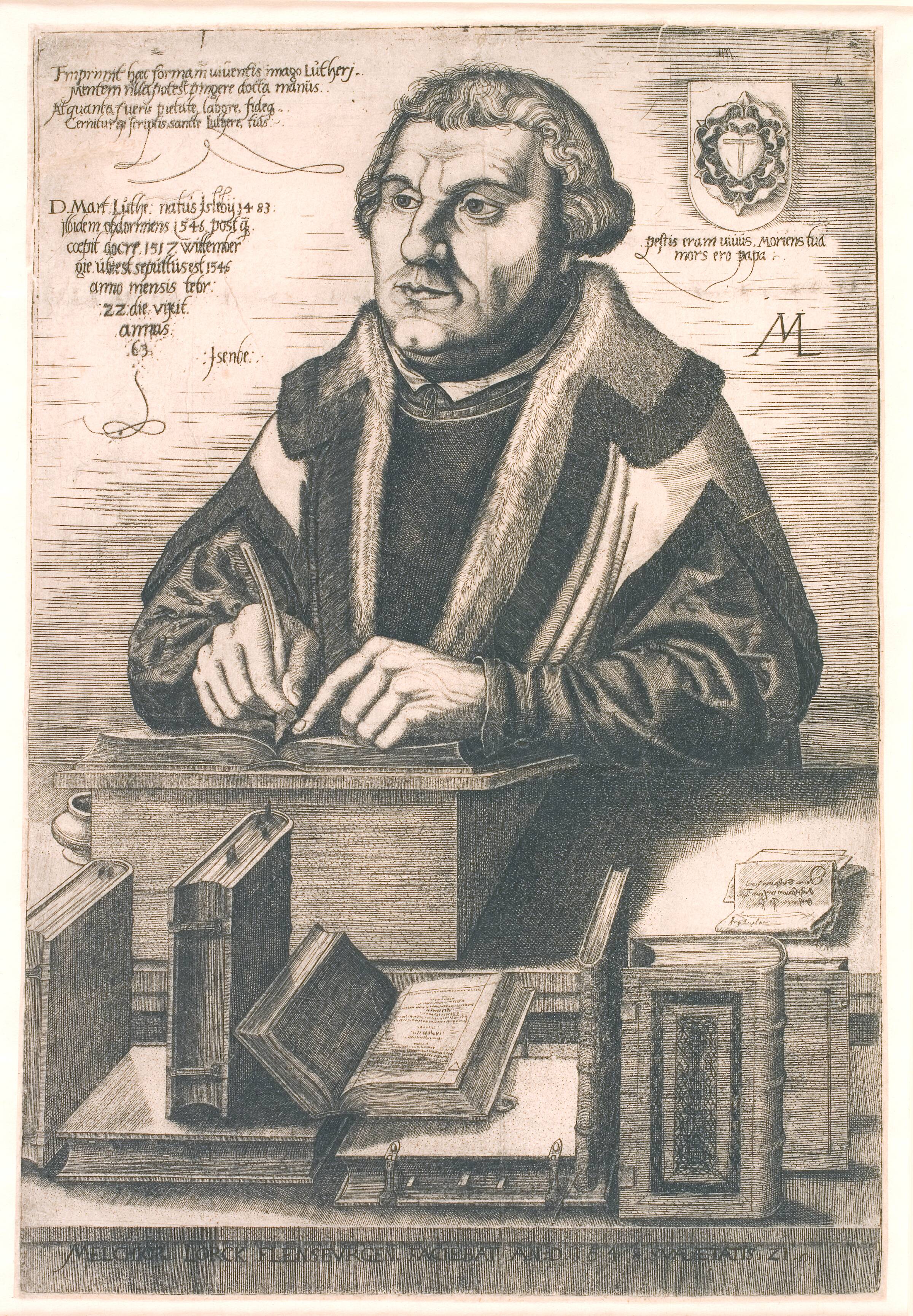 Portræt af Martin Luther, Melchior Lorck, 1548