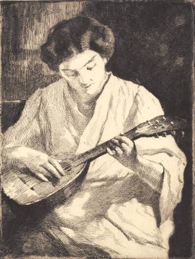Mandolinspillende dame
