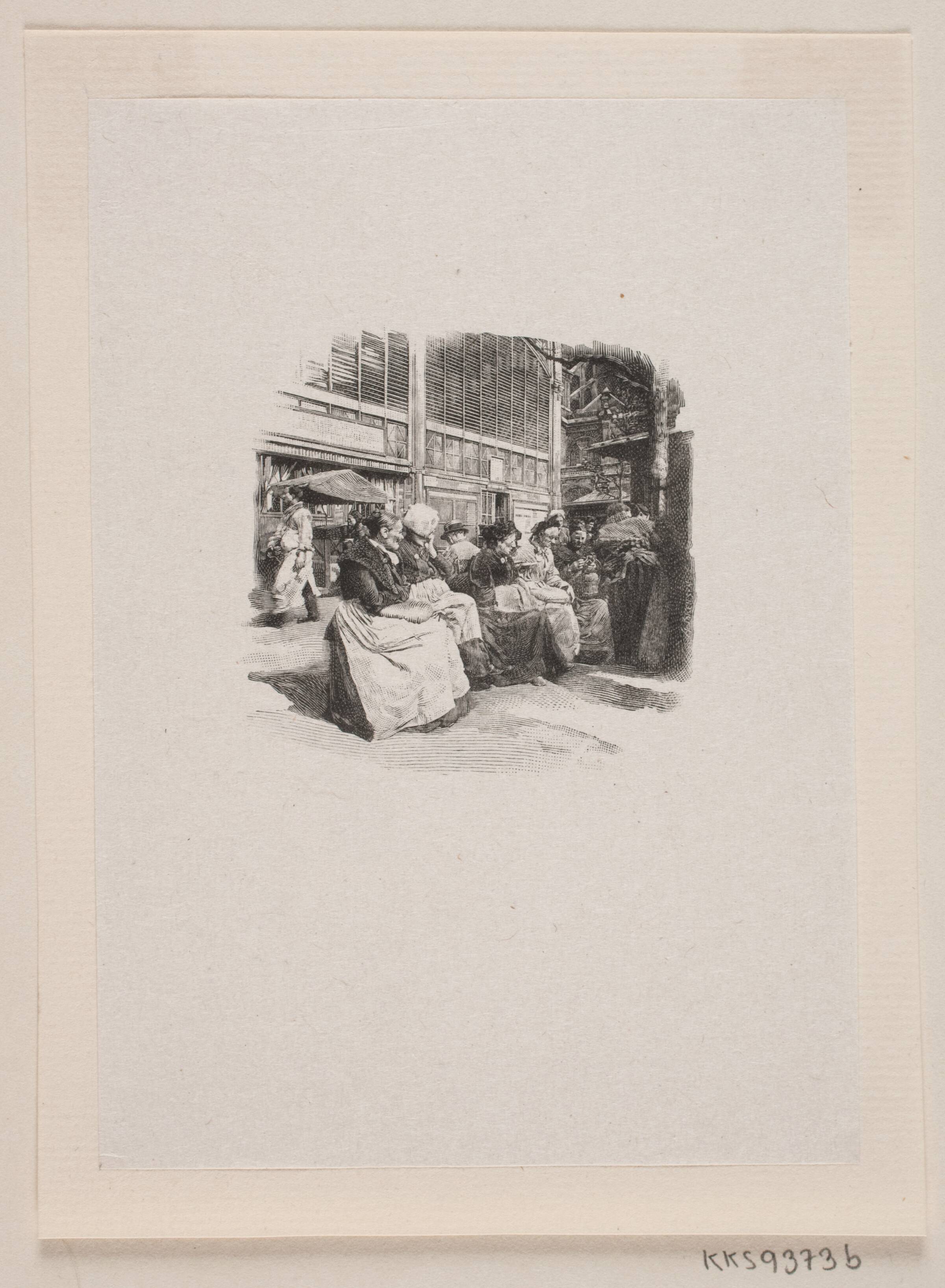 Koner på en bænk, Paris, Henrik Arnold Hamilkar Sørensen, 1864-1944